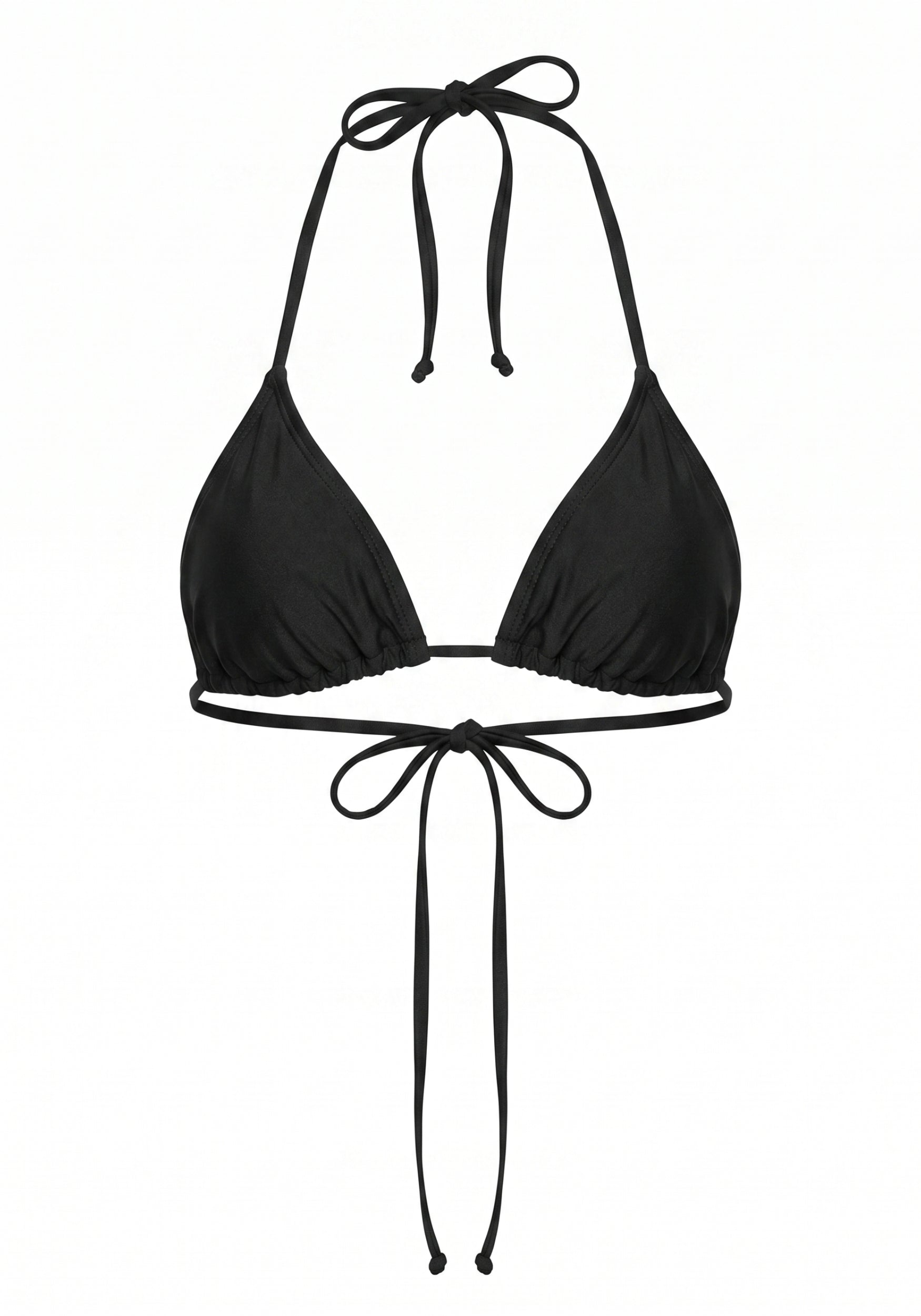 Swim Triangle Bikini Top Satin Black Stone