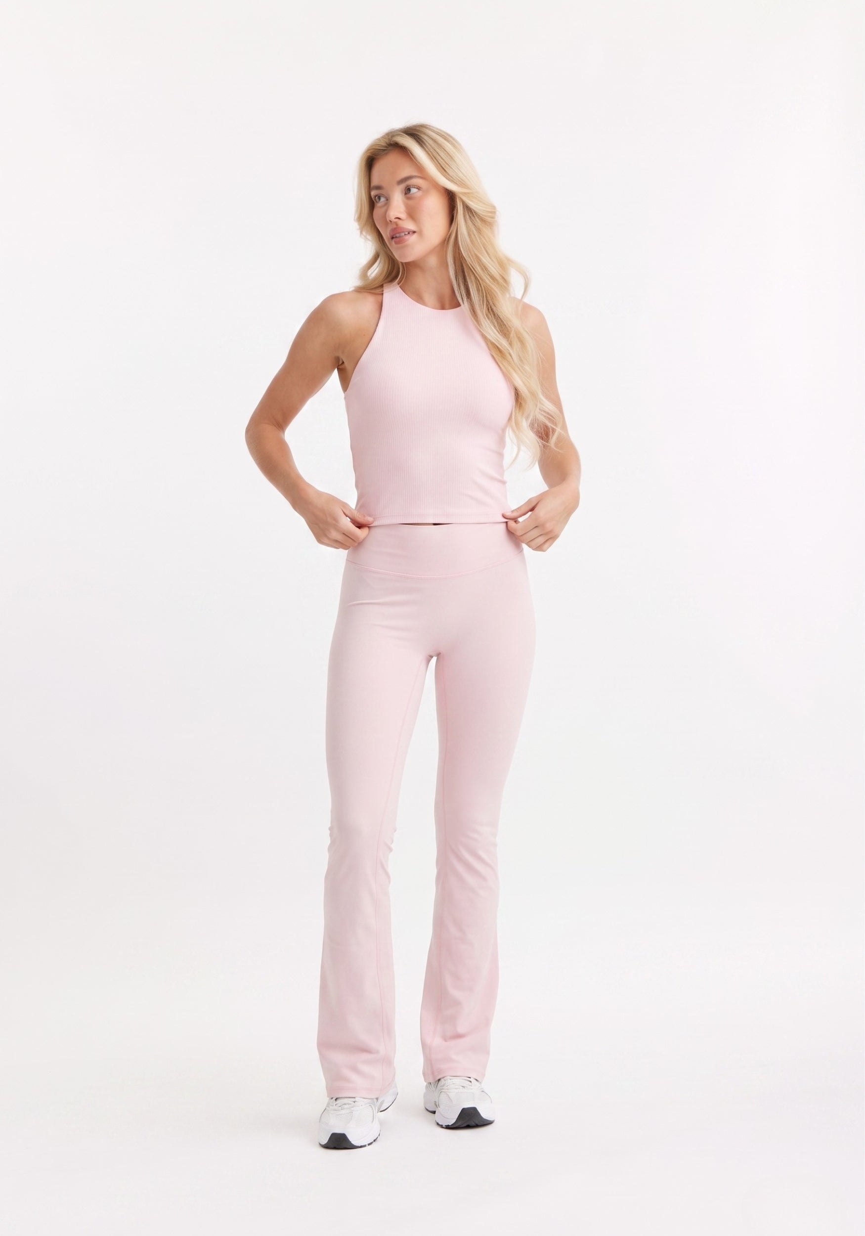 Ultimate High Neck Tank Top Pink Blush