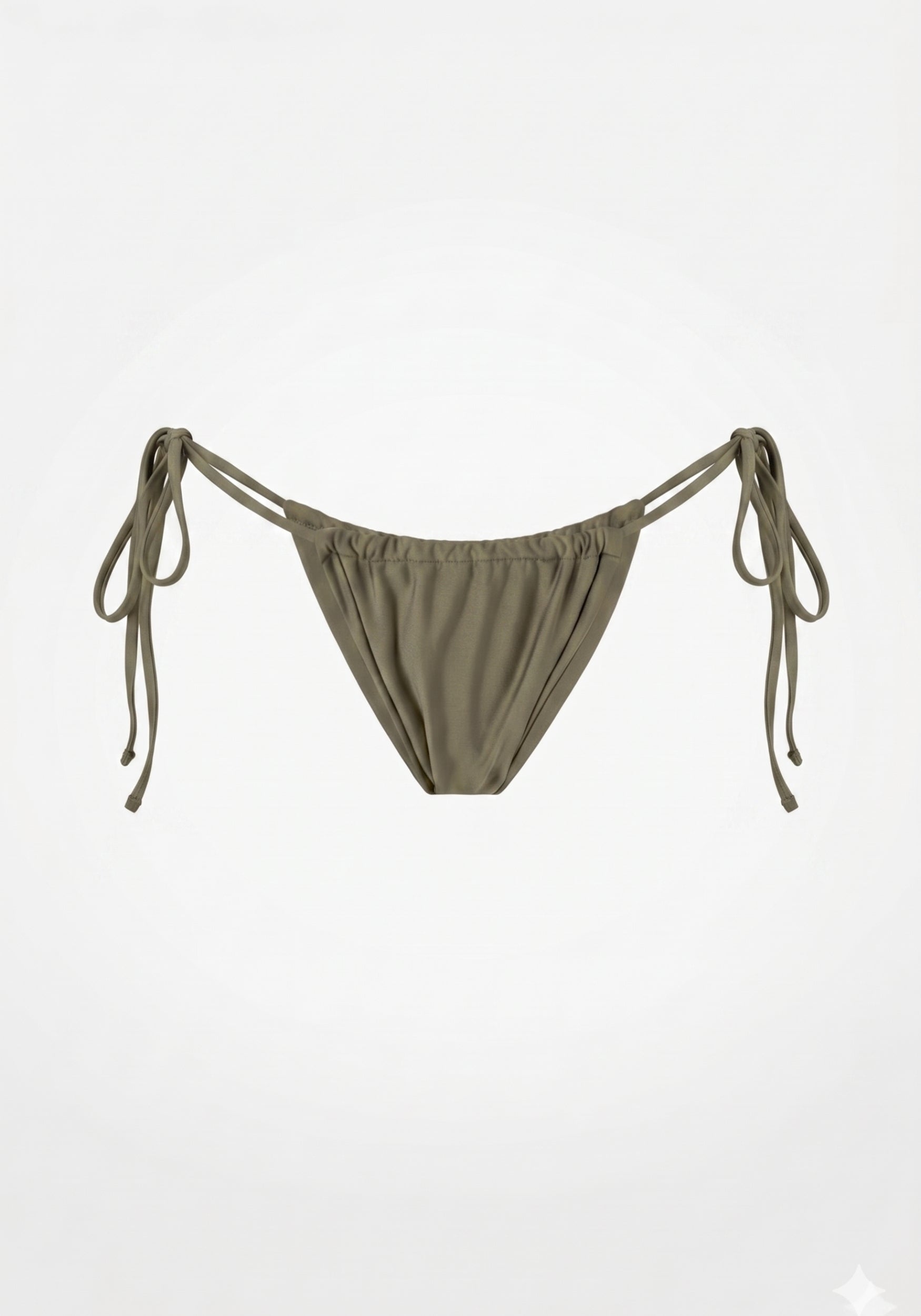 Swim Tie Bikini Bottom Satin Deep Green