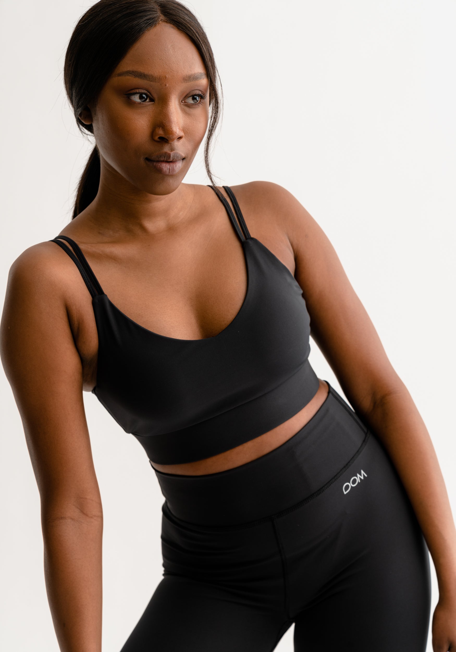 Amina Sports bra Crossed Stripe Black