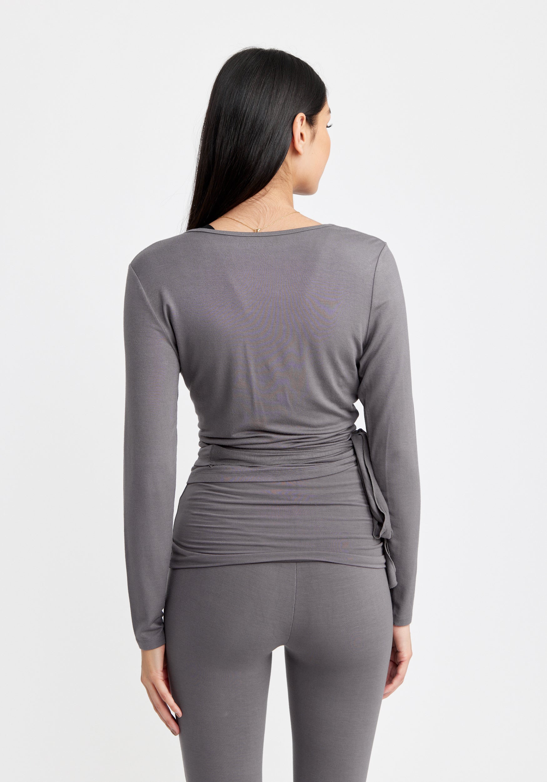 Balett Wrap Top Long Sleeve Grayisch