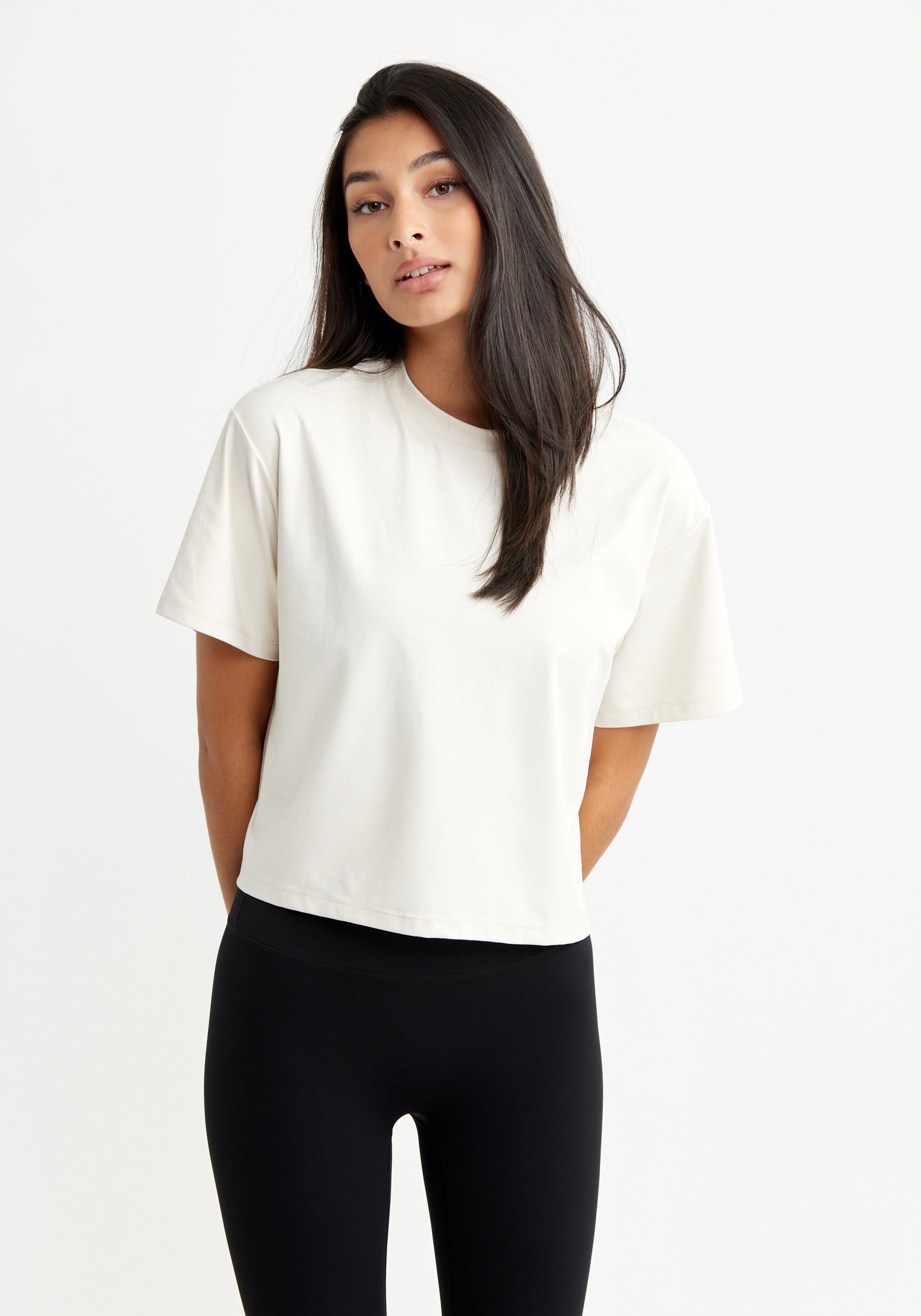 Butter Soft Cropped Tee Cream White