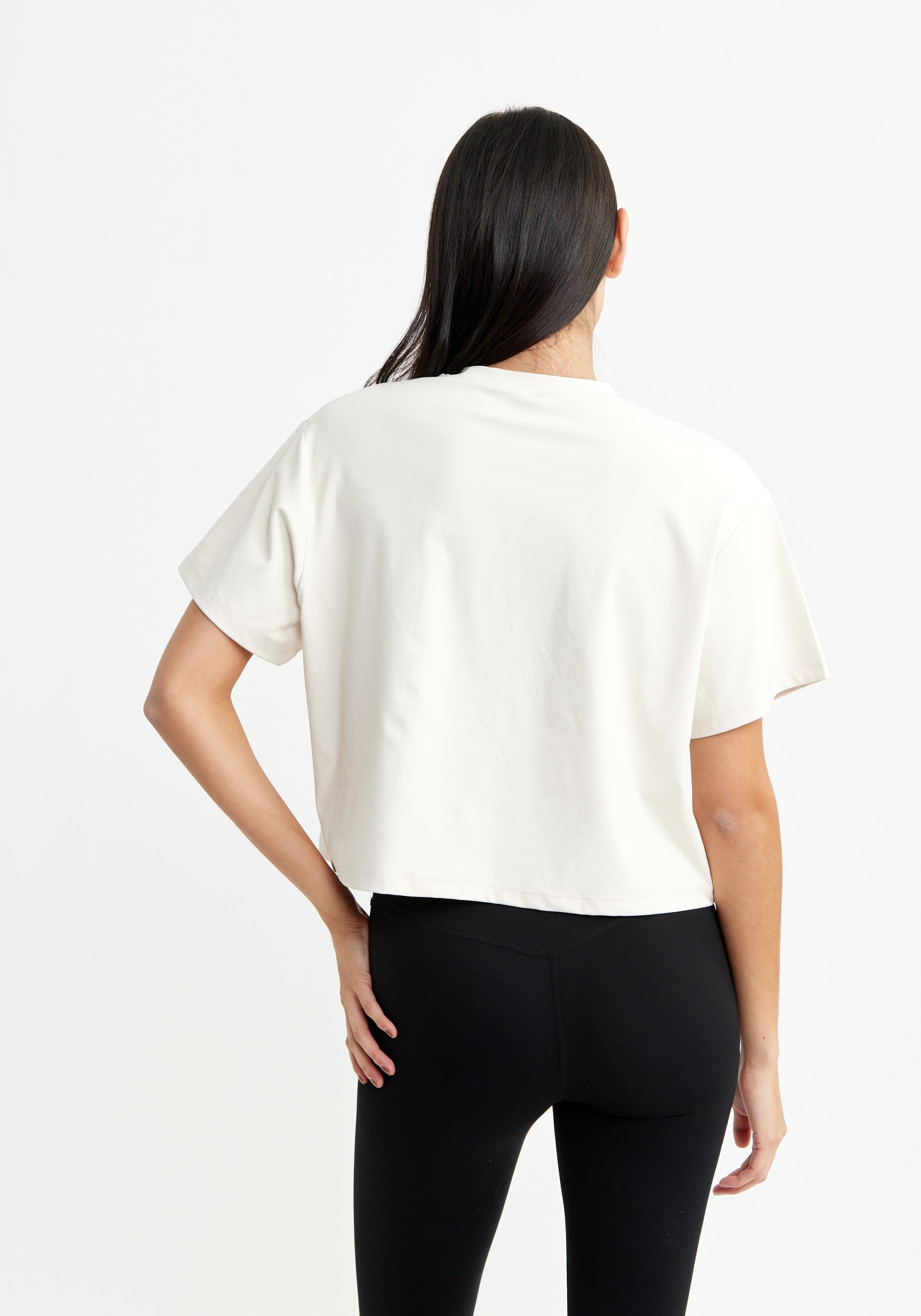 Butter Soft Cropped Tee Cream White