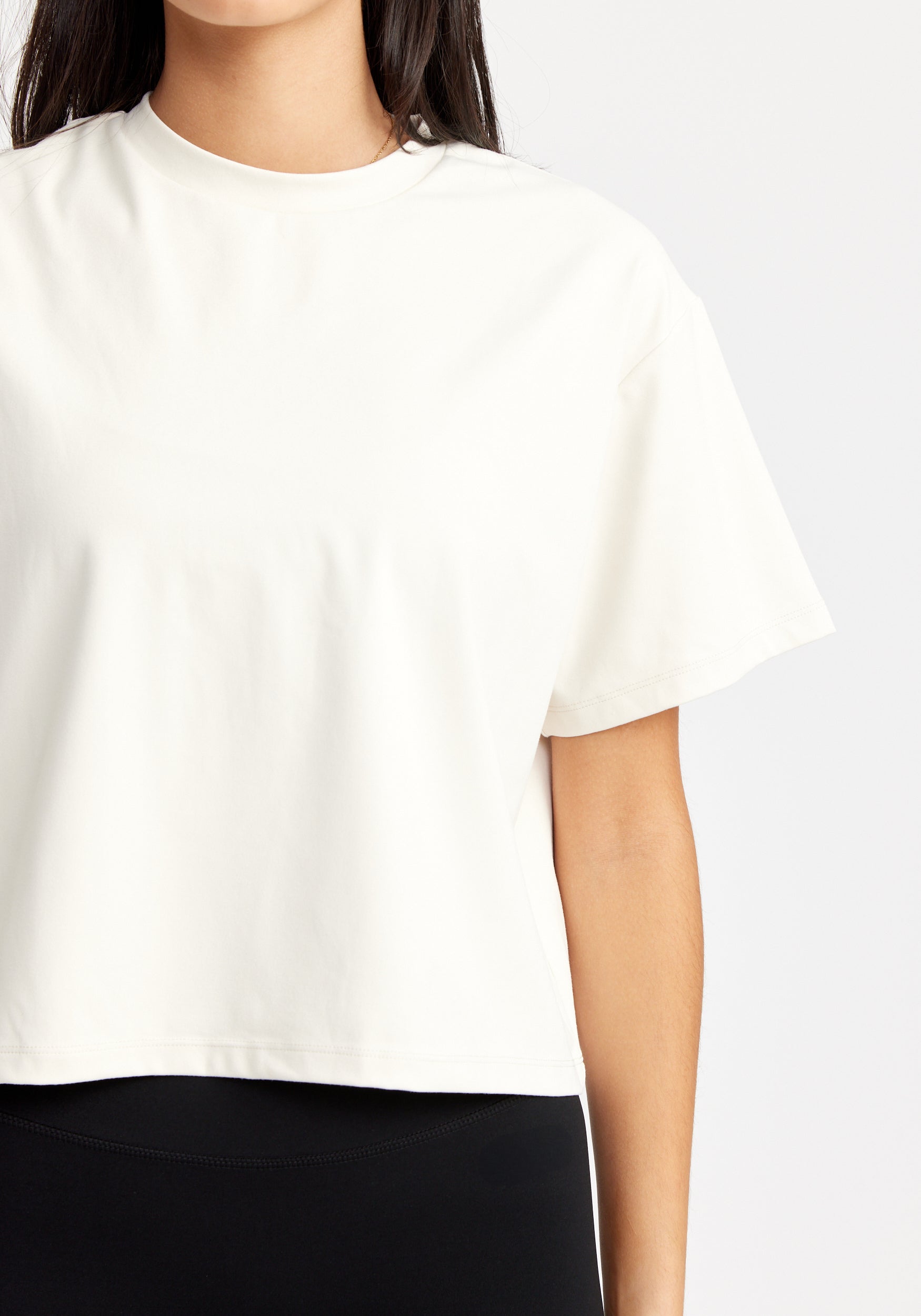 Butter Soft Cropped Tee Cream White