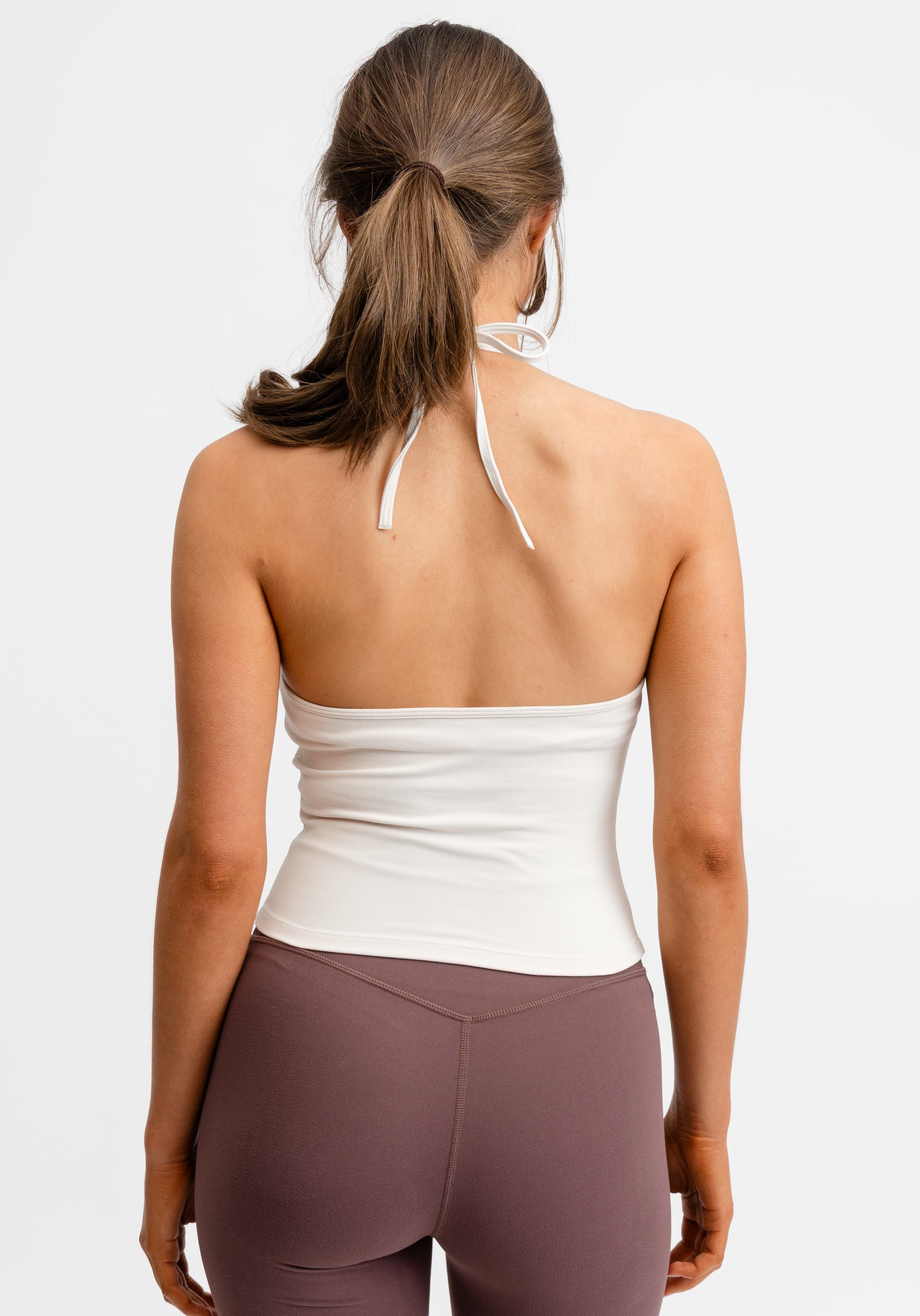 Butter Soft Halterneck Top Cream White