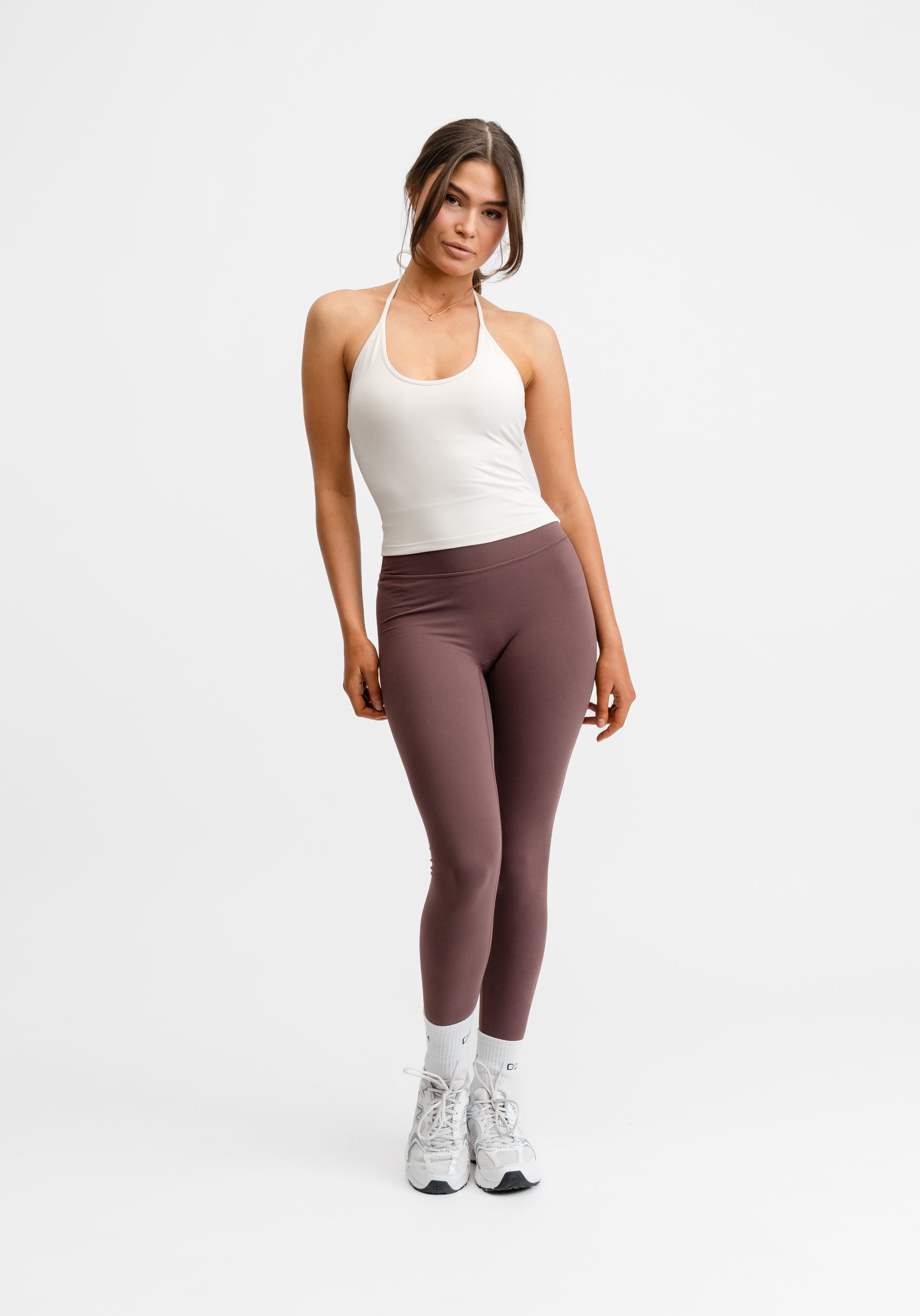 Butter Soft Halterneck Top Cream White