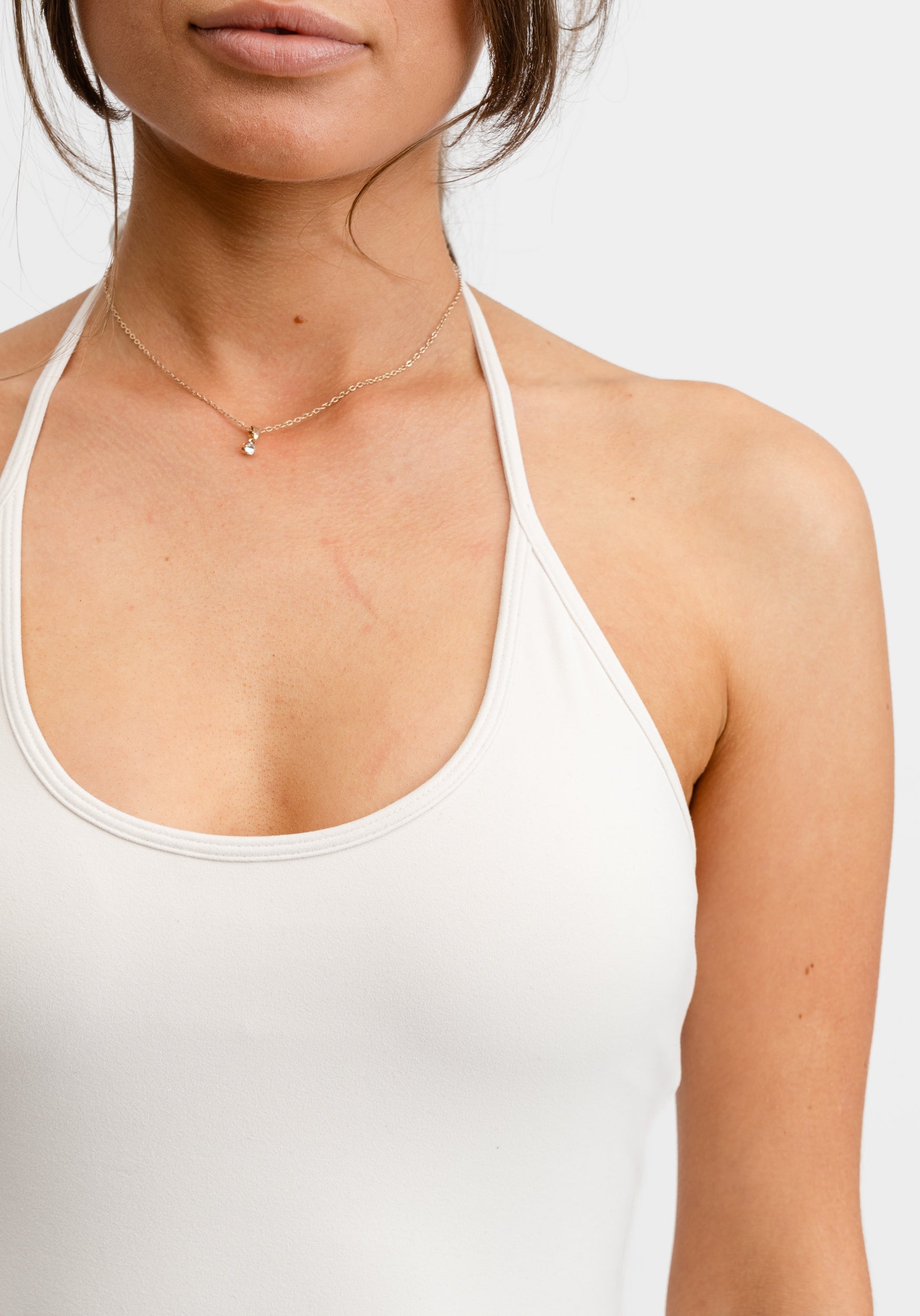 Butter Soft Halterneck Top Cream White