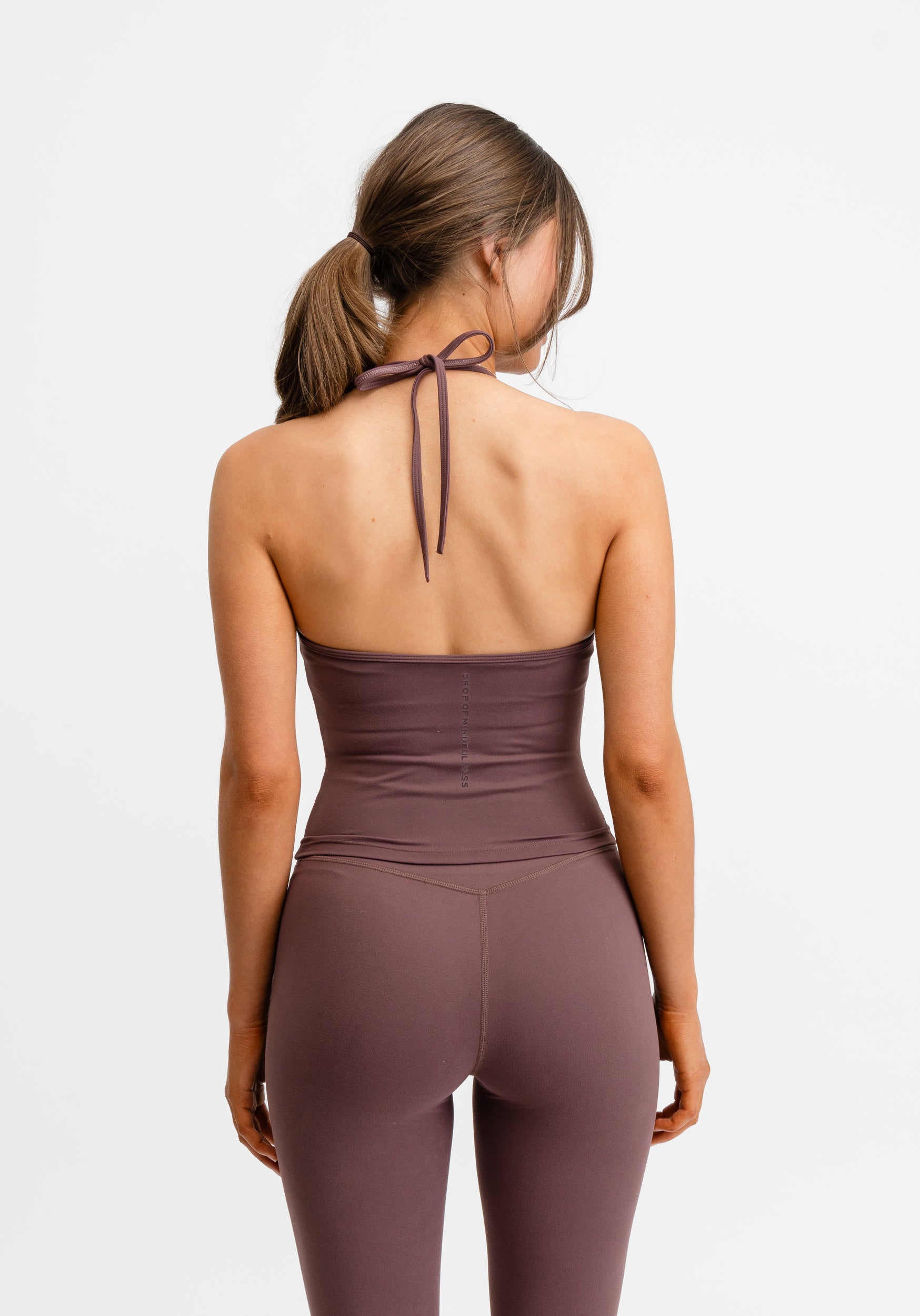 Butter Soft Halterneck Top Dark Mauve