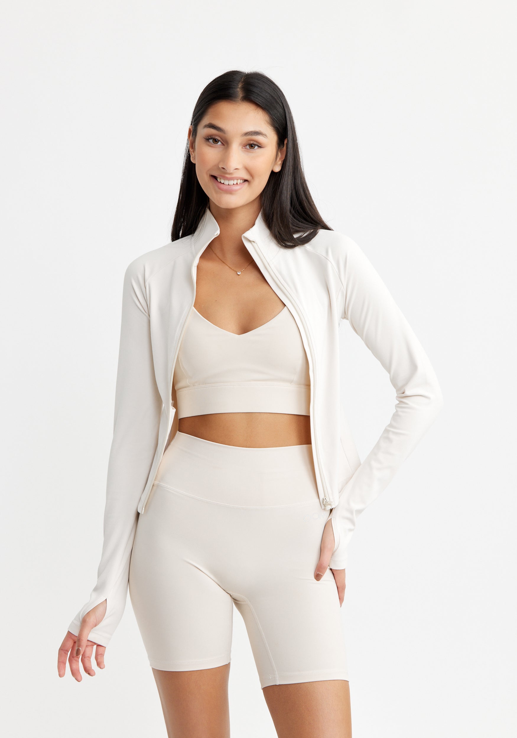 Butter Soft Zip Cardigan Cream White