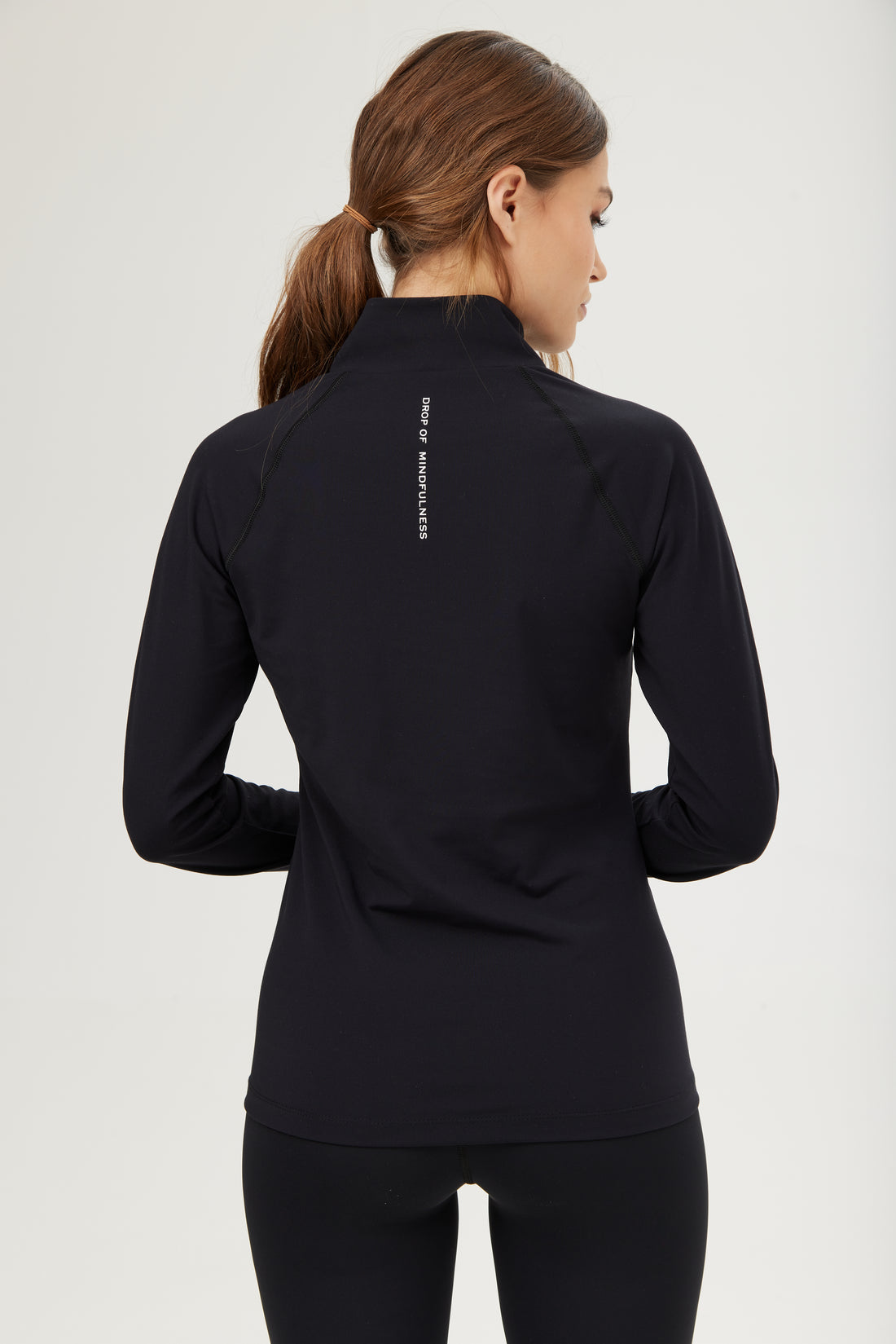Half Zip Long Sleeve Pullover Black