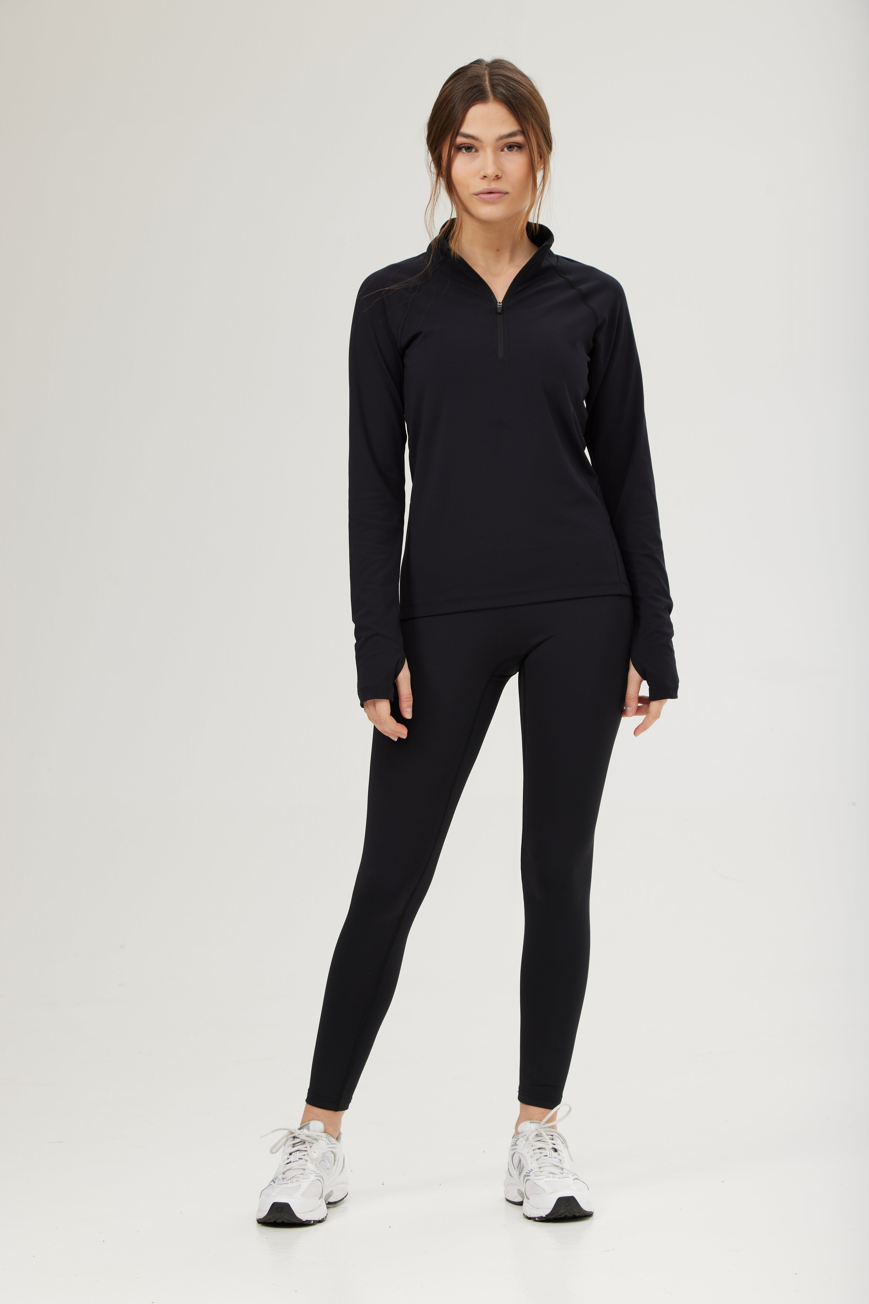 Half Zip Long Sleeve Pullover Black