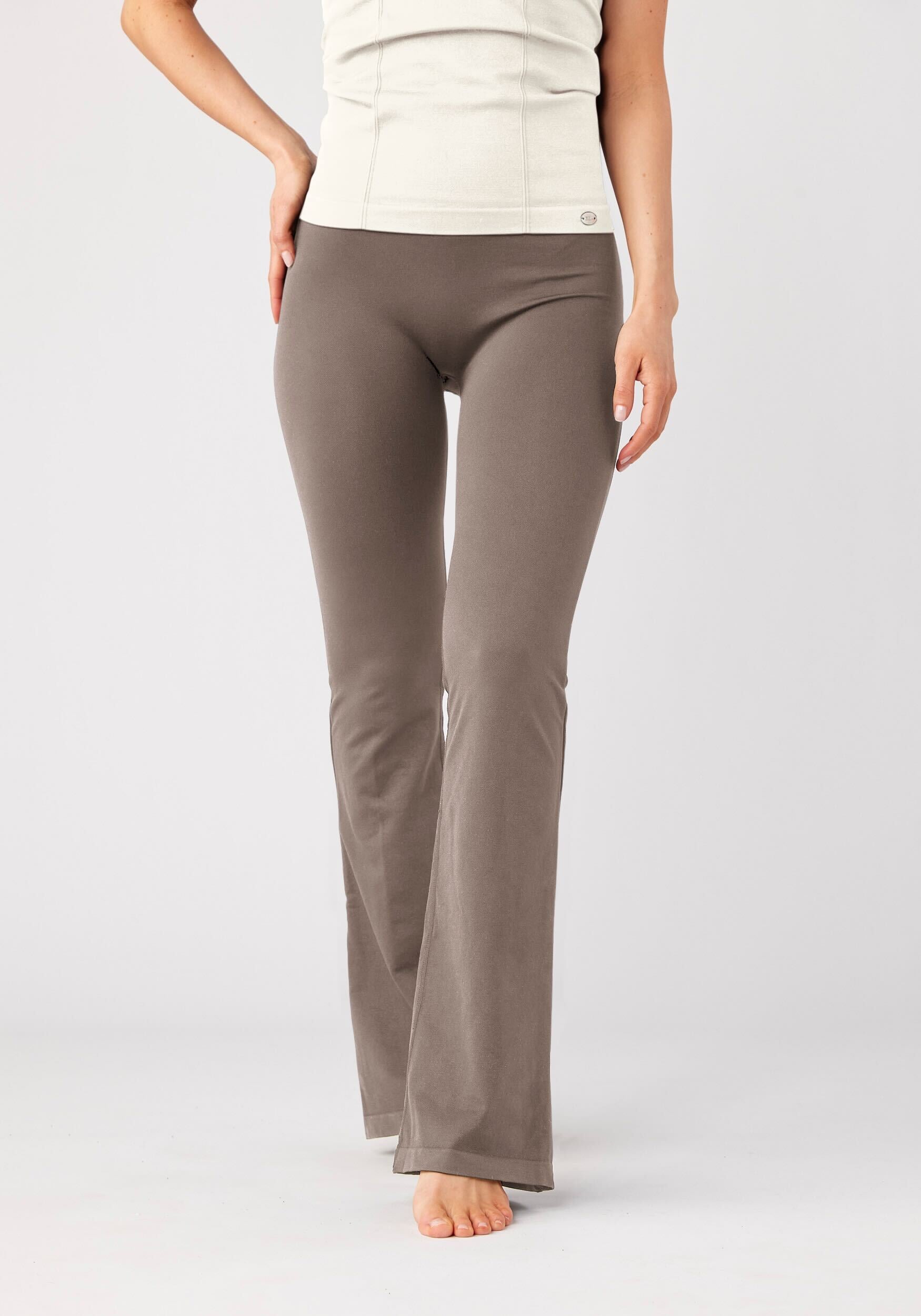 Seamless Flare Tights Dark Mud