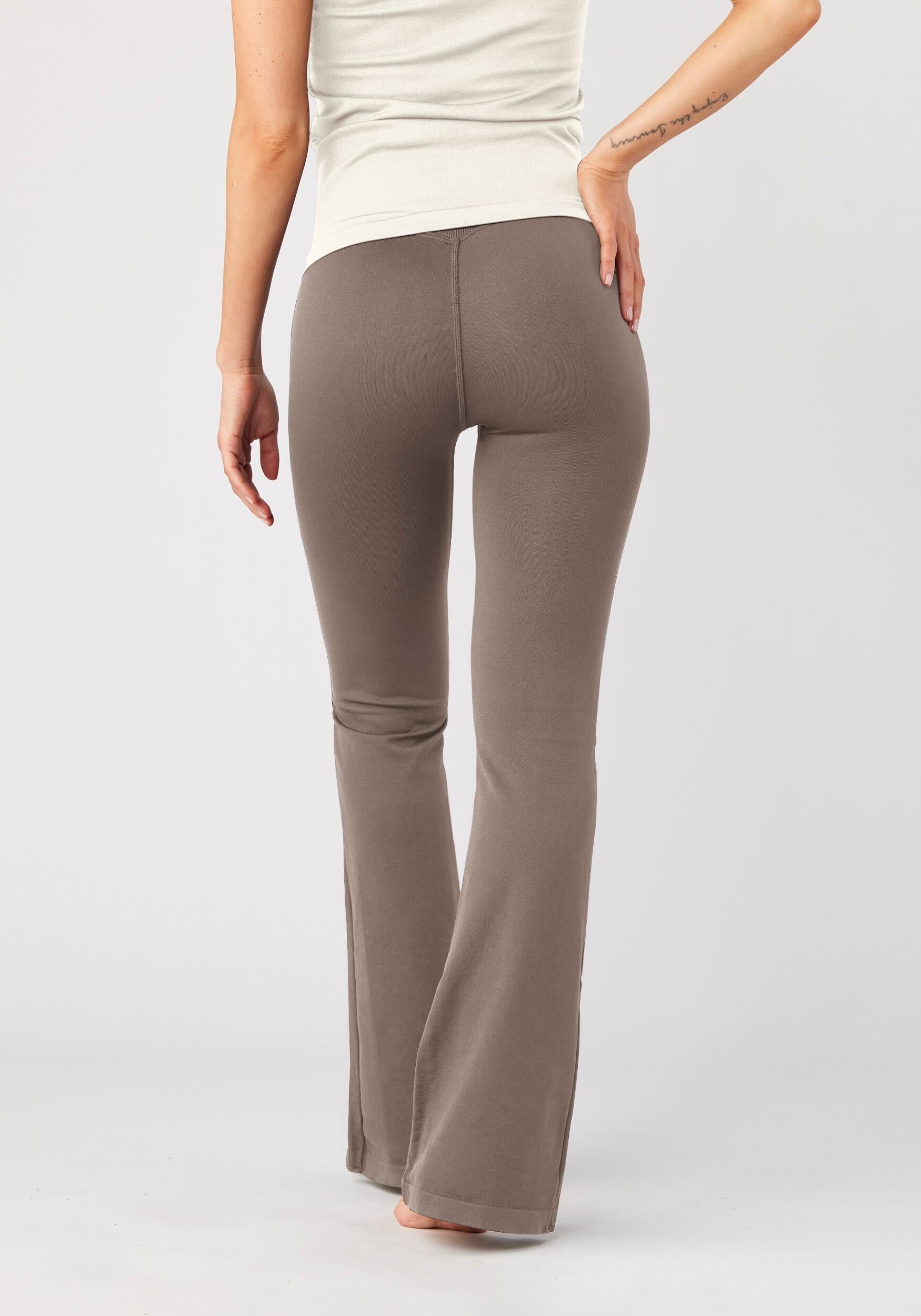Seamless Flare Tights Dark Mud