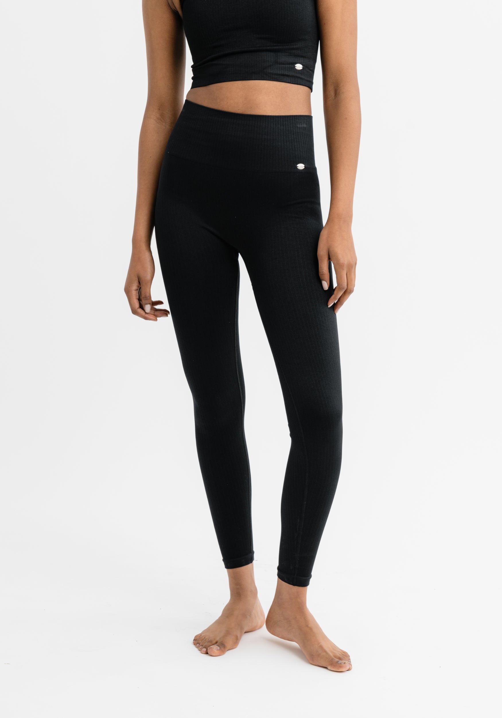 Jeane Tights Ribbed Seamless Black