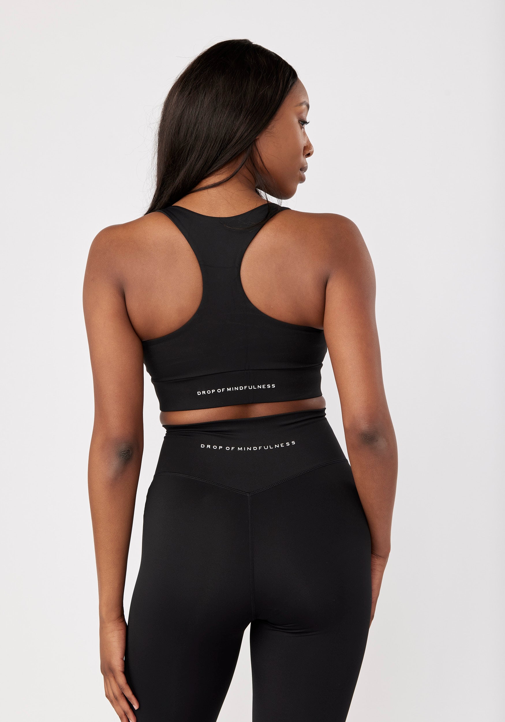 Low V Neck Sports Bra Black