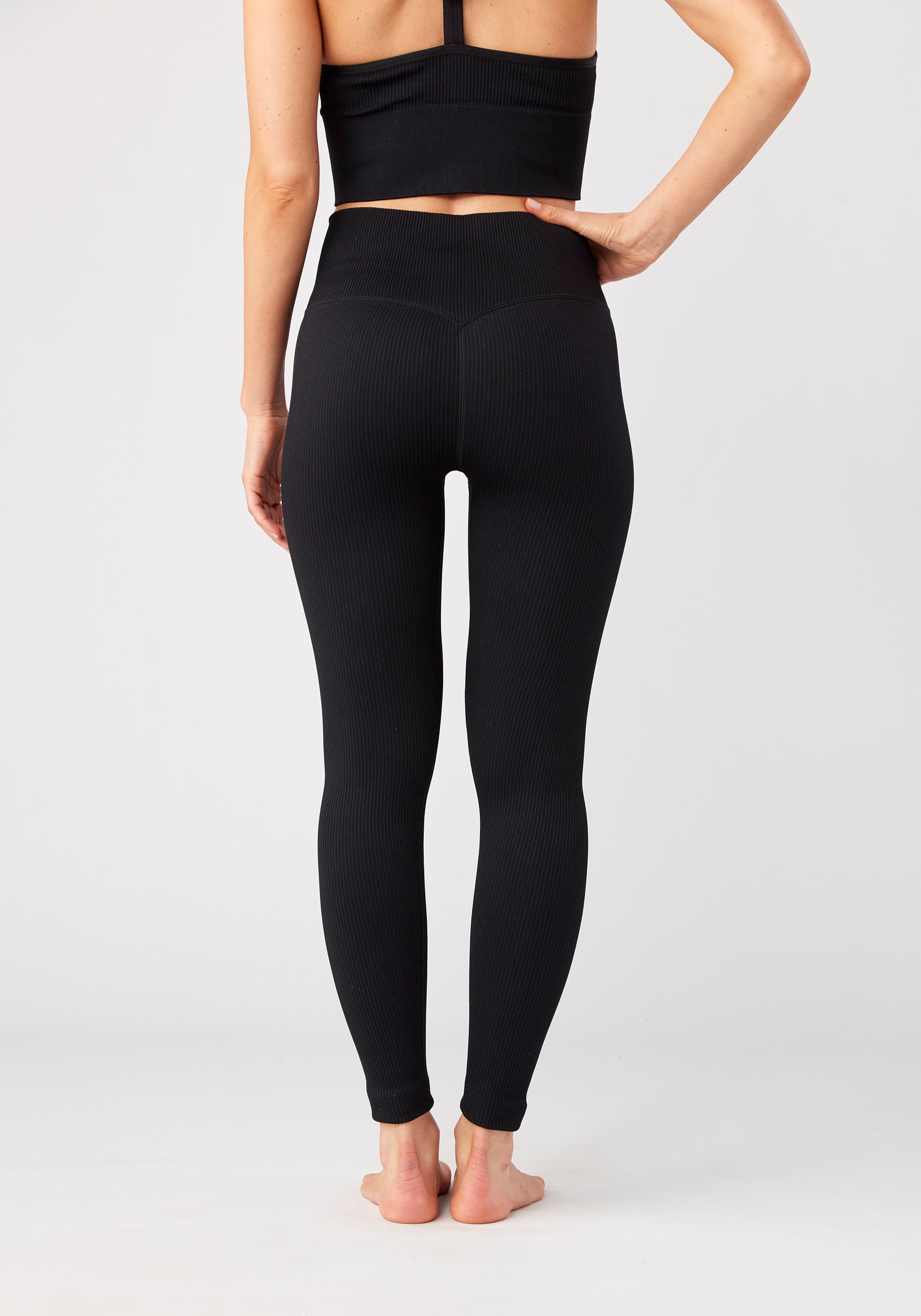 Ribbed Seamless Tights Black