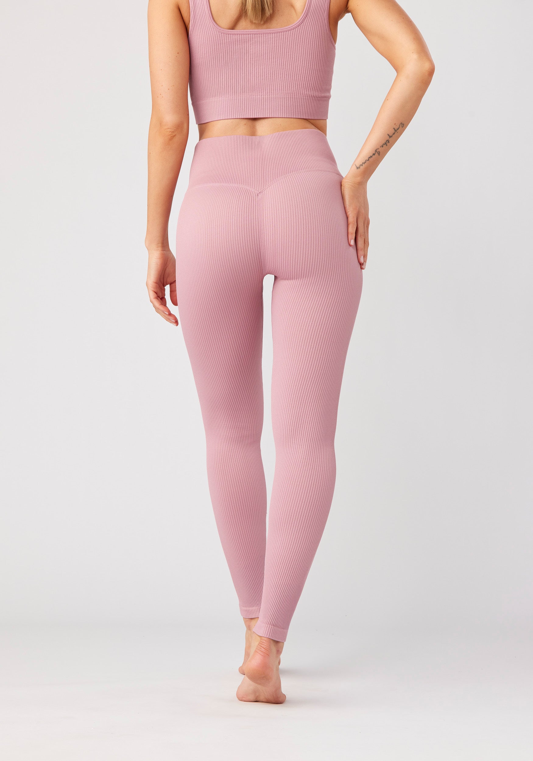 Ribbed Seamless Tights Cosmetic Pink