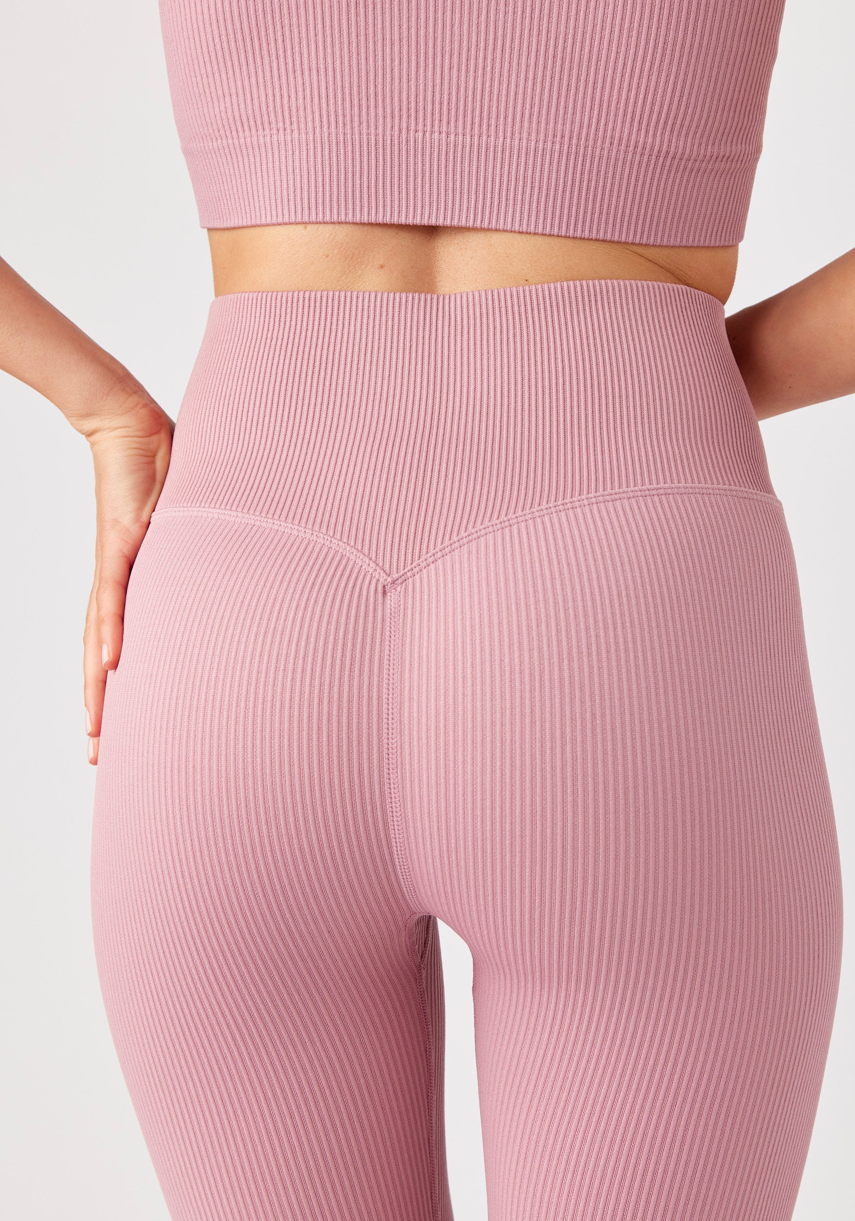 Ribbed Seamless Tights Cosmetic Pink