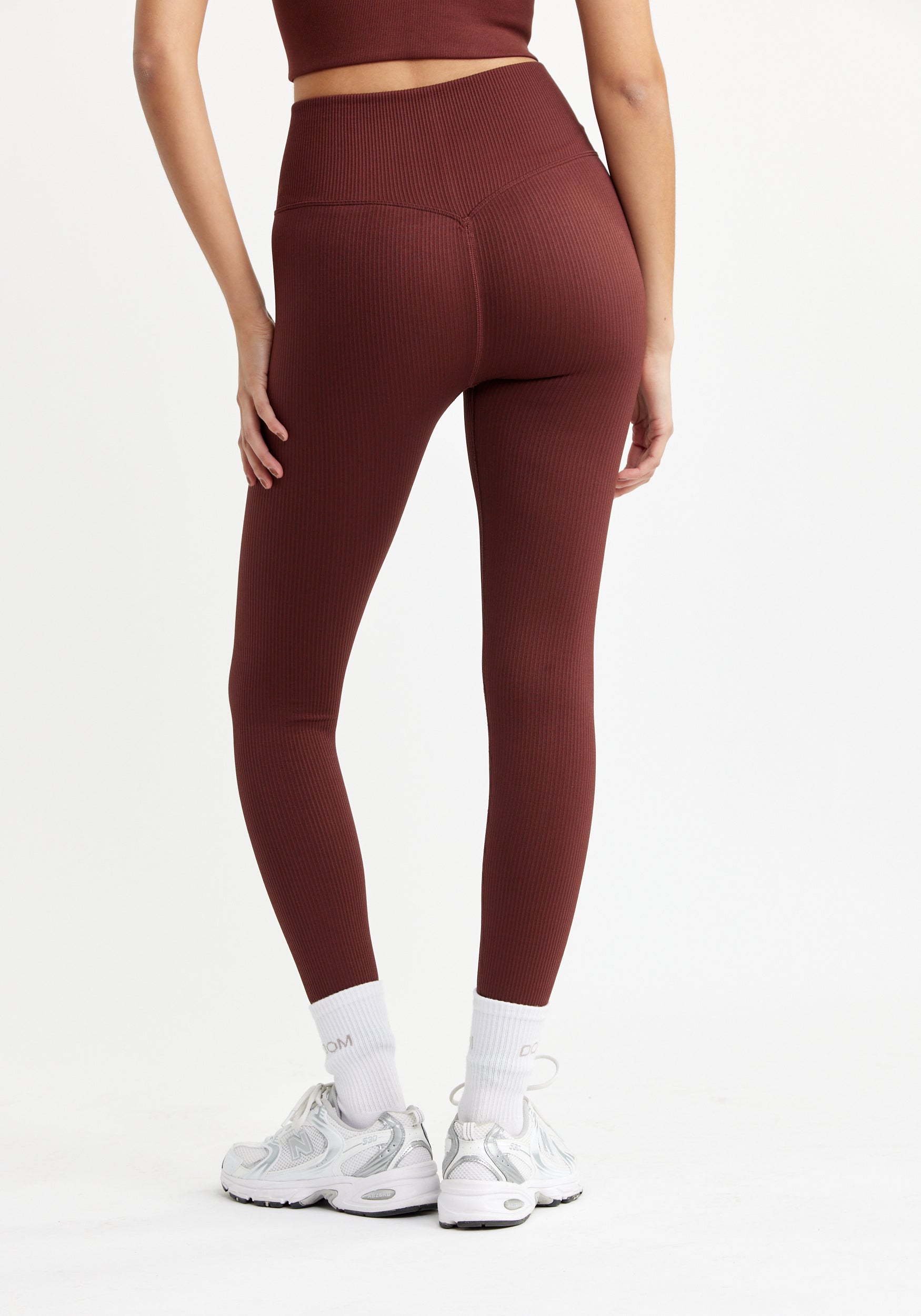 Ribbed Seamless Tights Rum Raisin