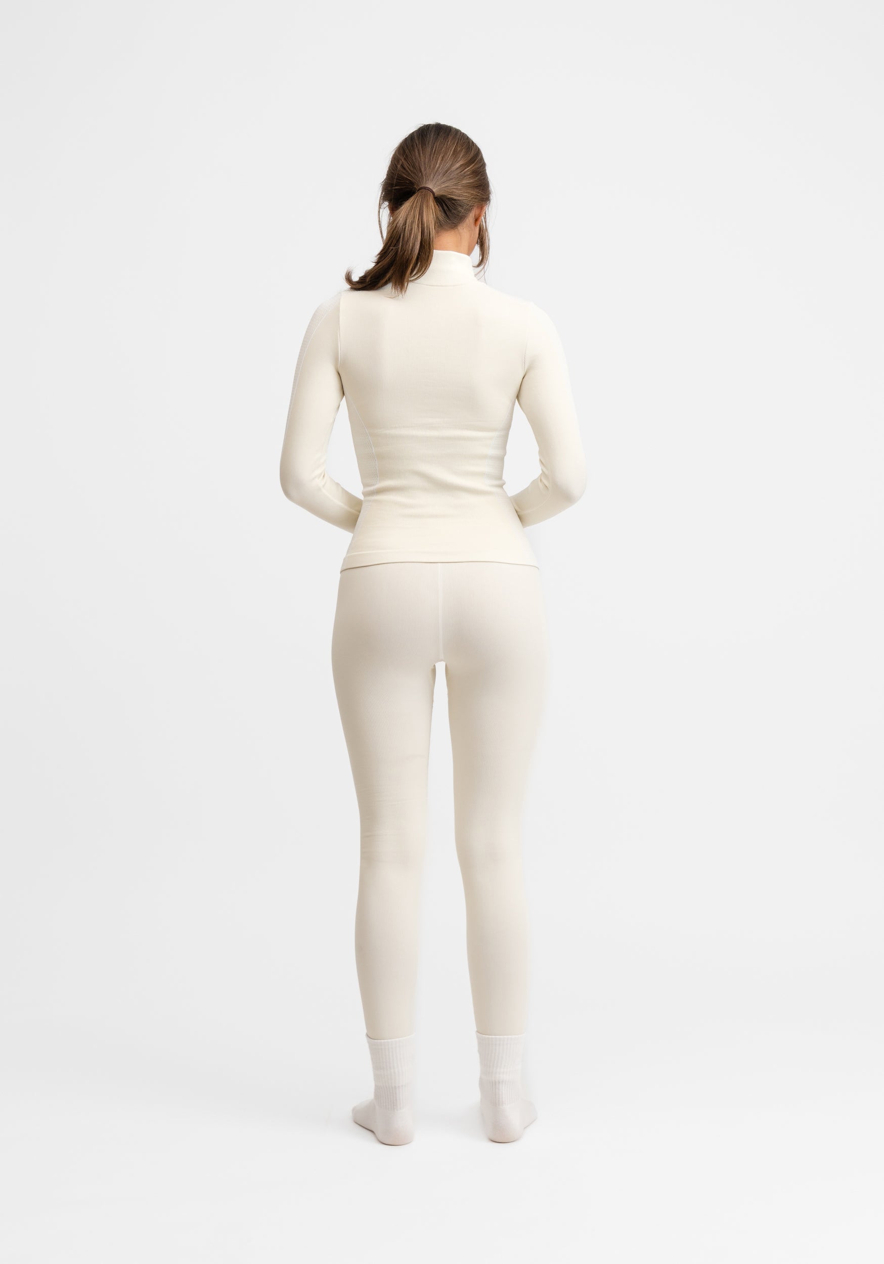 Seamless Base Layer Tights Cream White