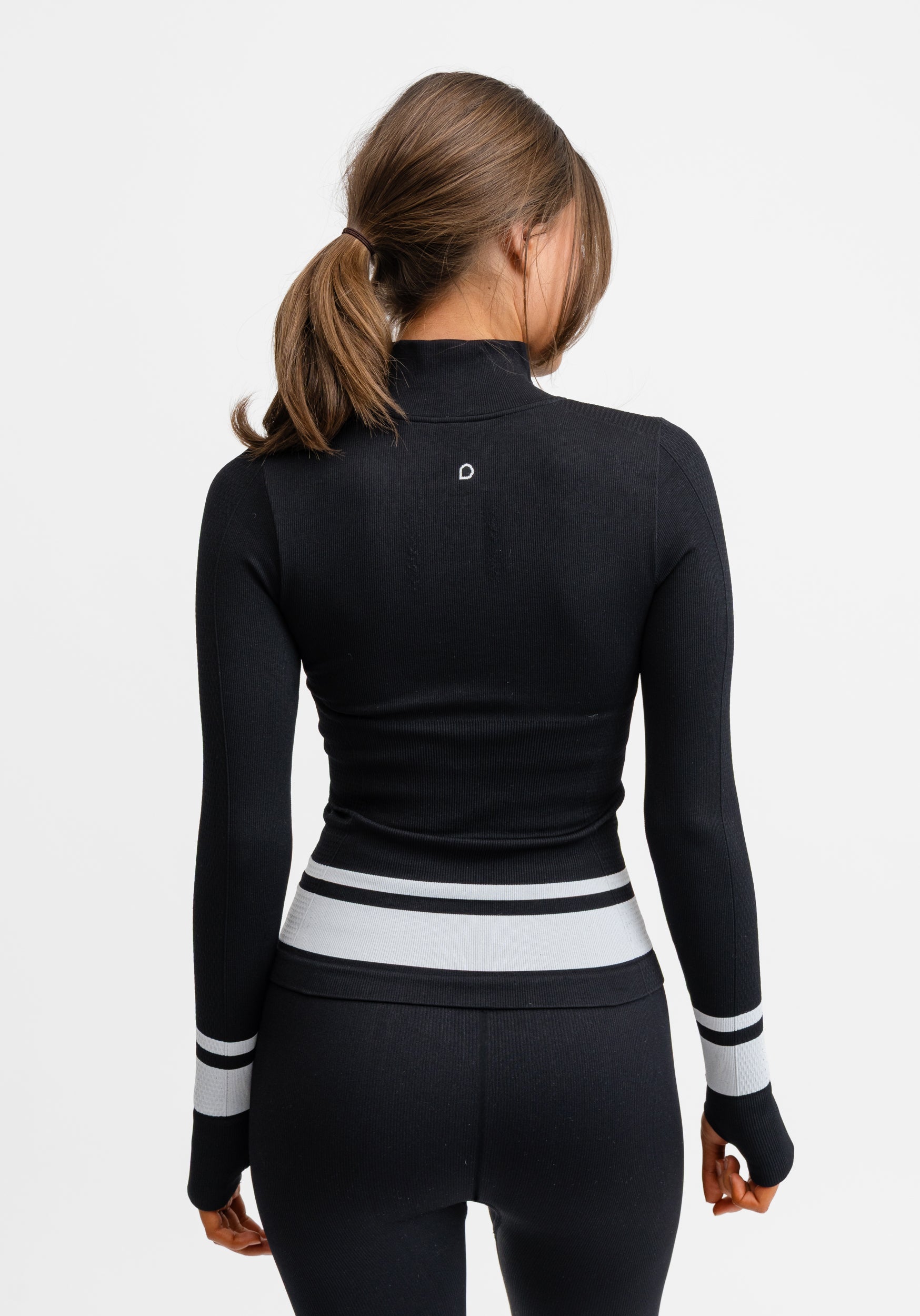 Seamless Half Zip Base Layer Top Black