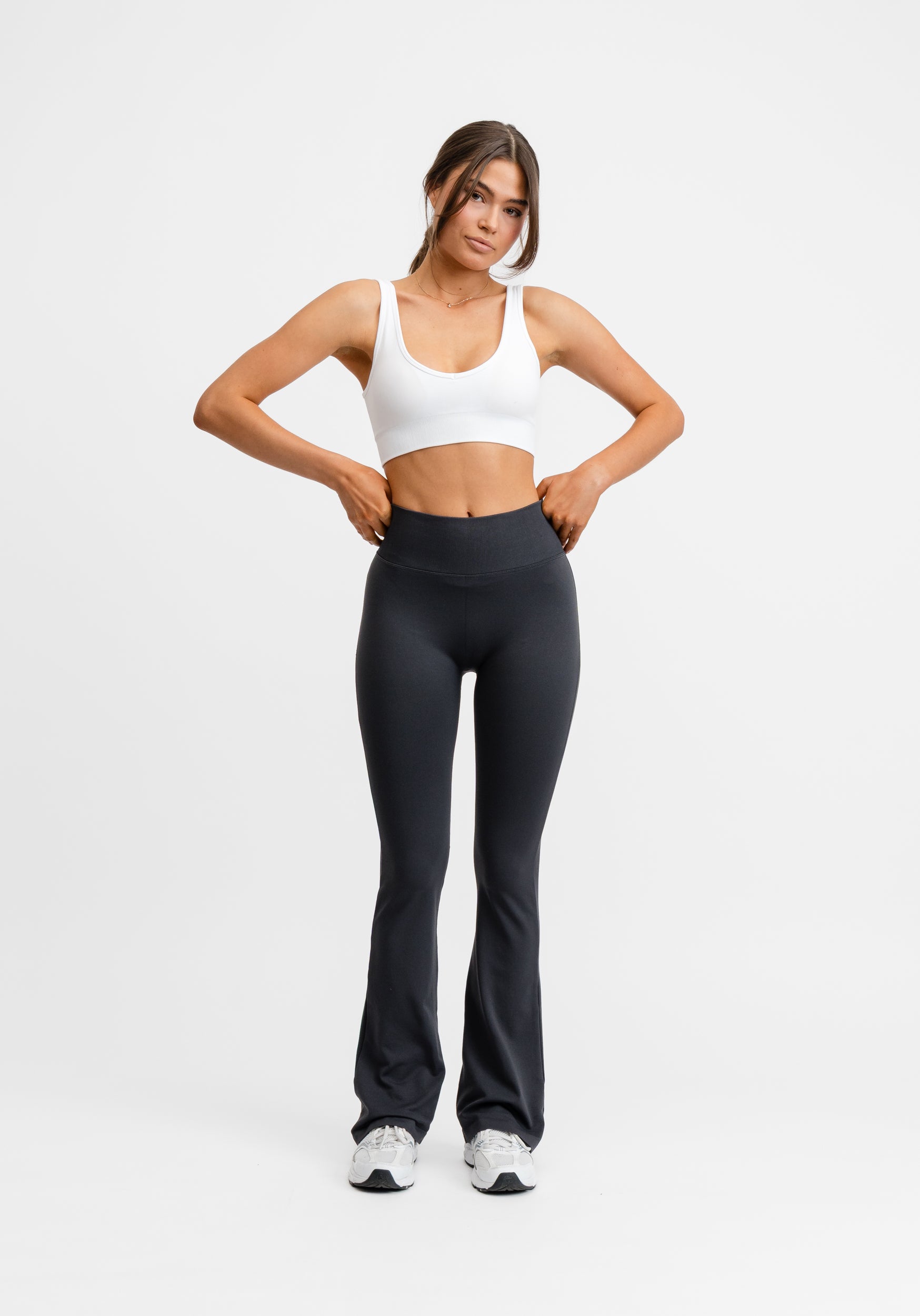 Seamless Deep V Sports Bra White