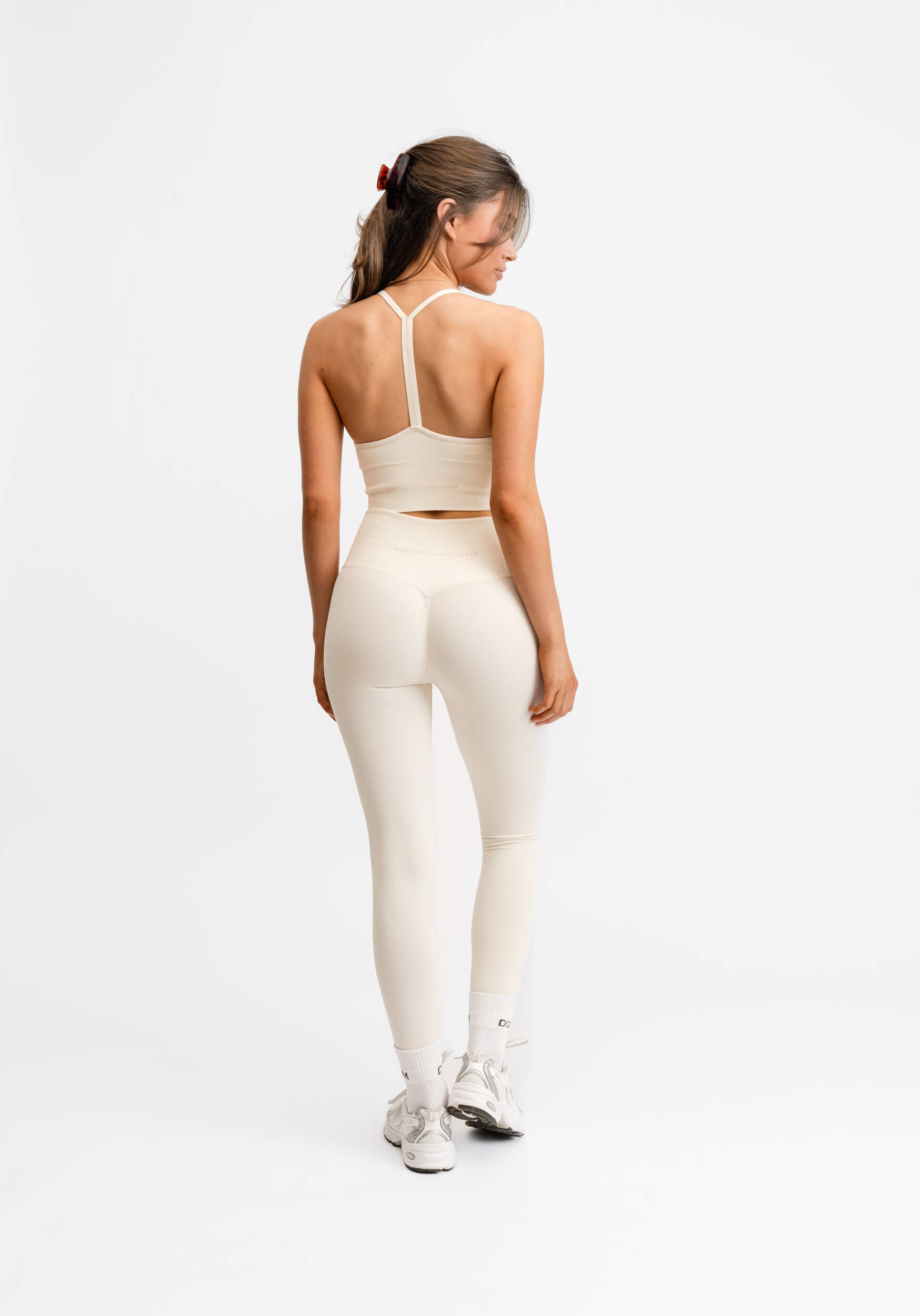 Seamless Scrunch Tights Cream White
