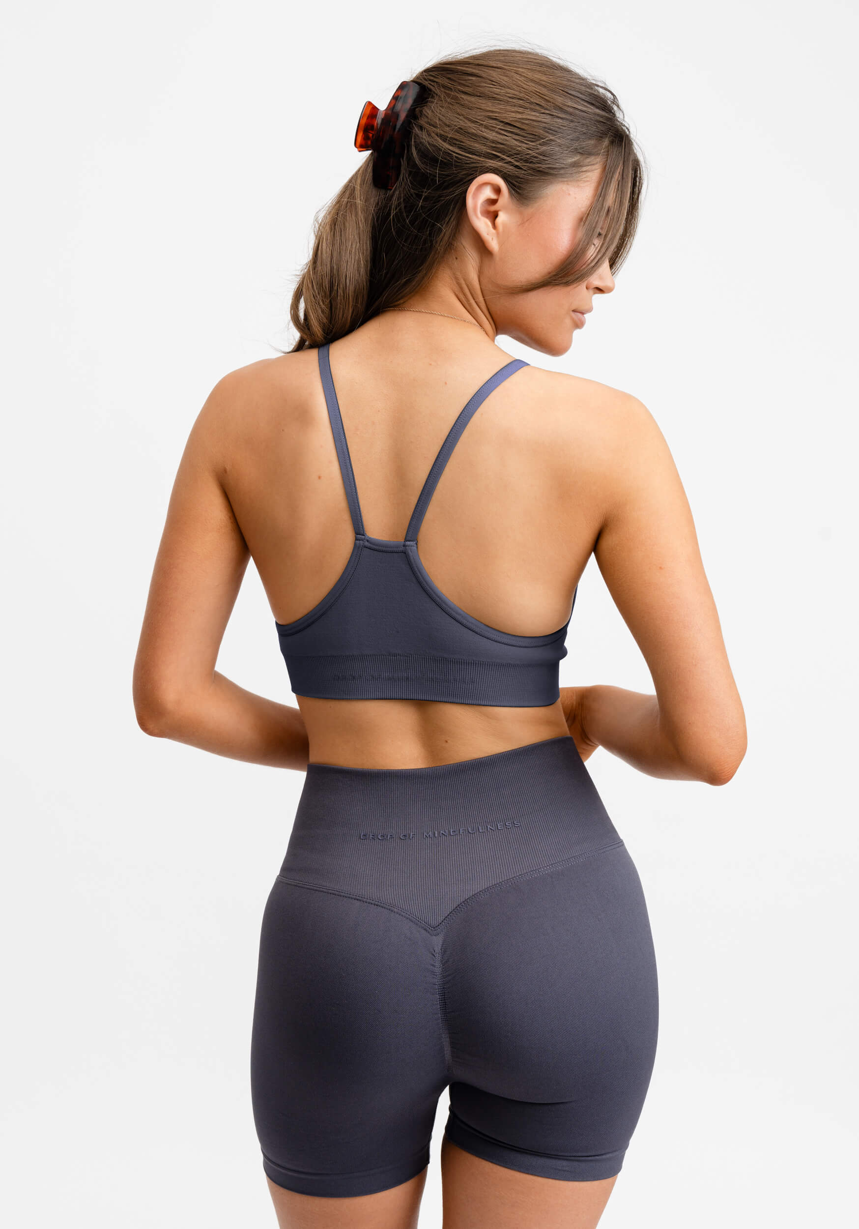 Seamless V Shape Sports Bra Charcoal