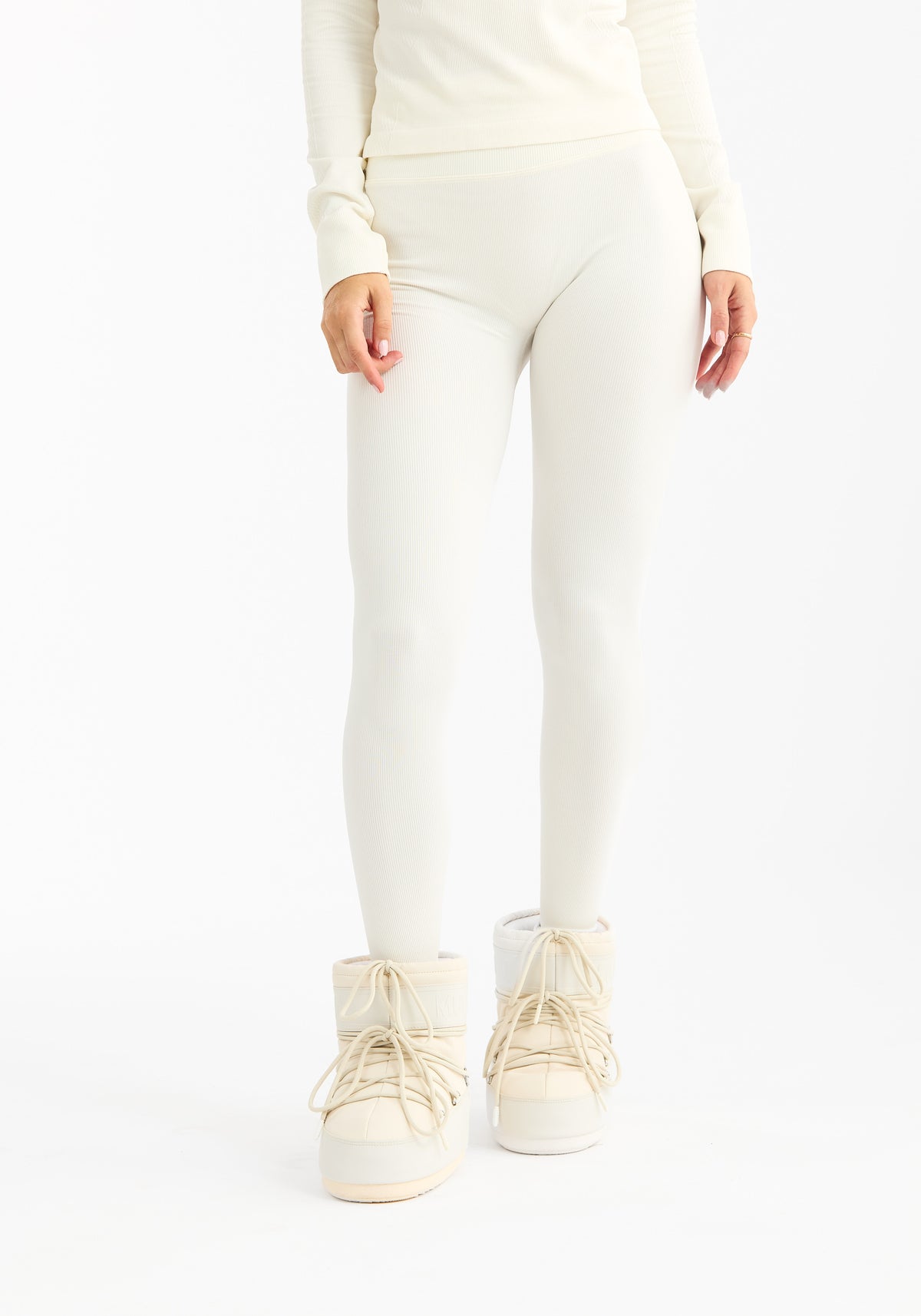 Seamless Base Layer Tights Cream White Après