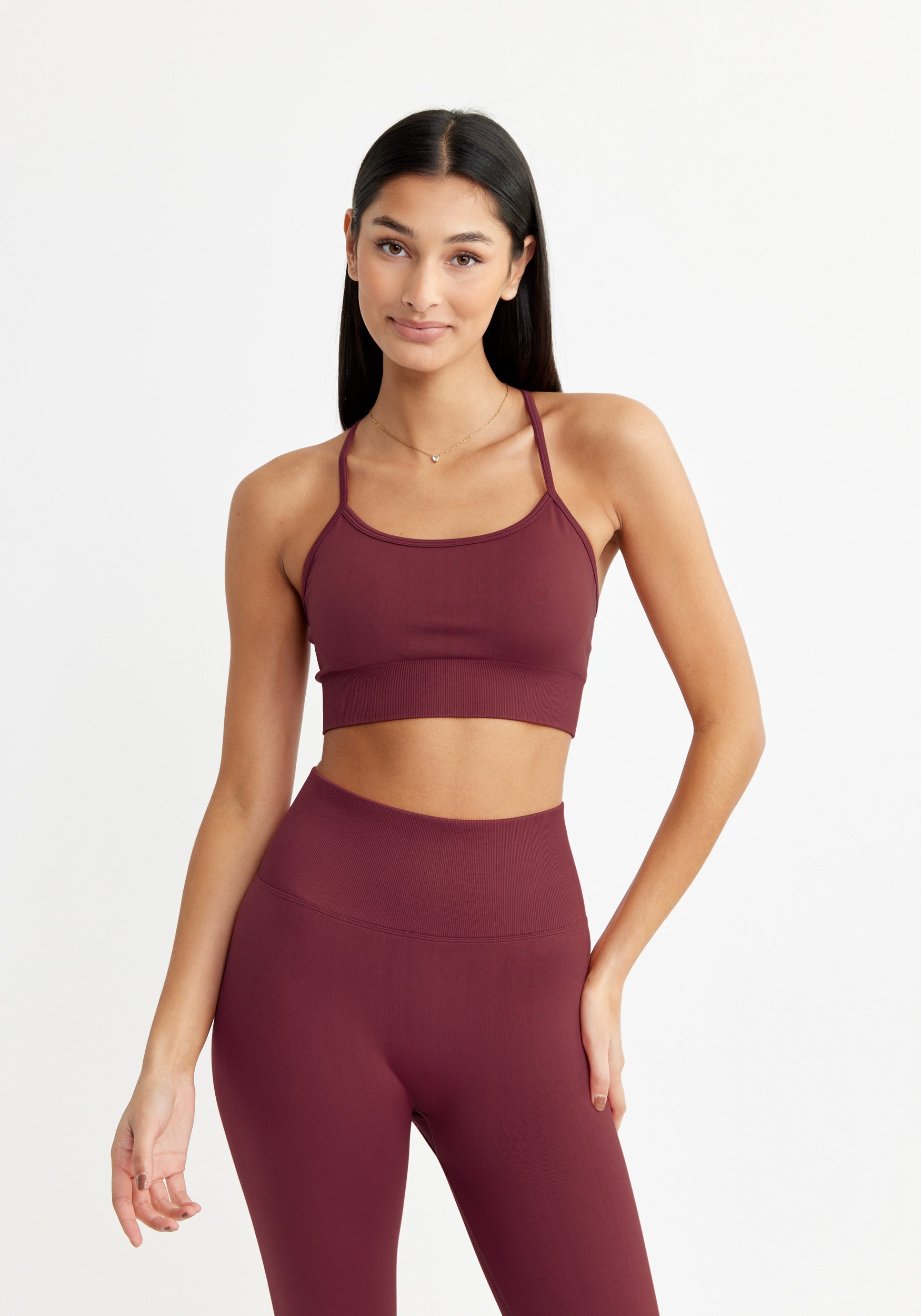 Signature Seamless Sports Bra Ruby Wine