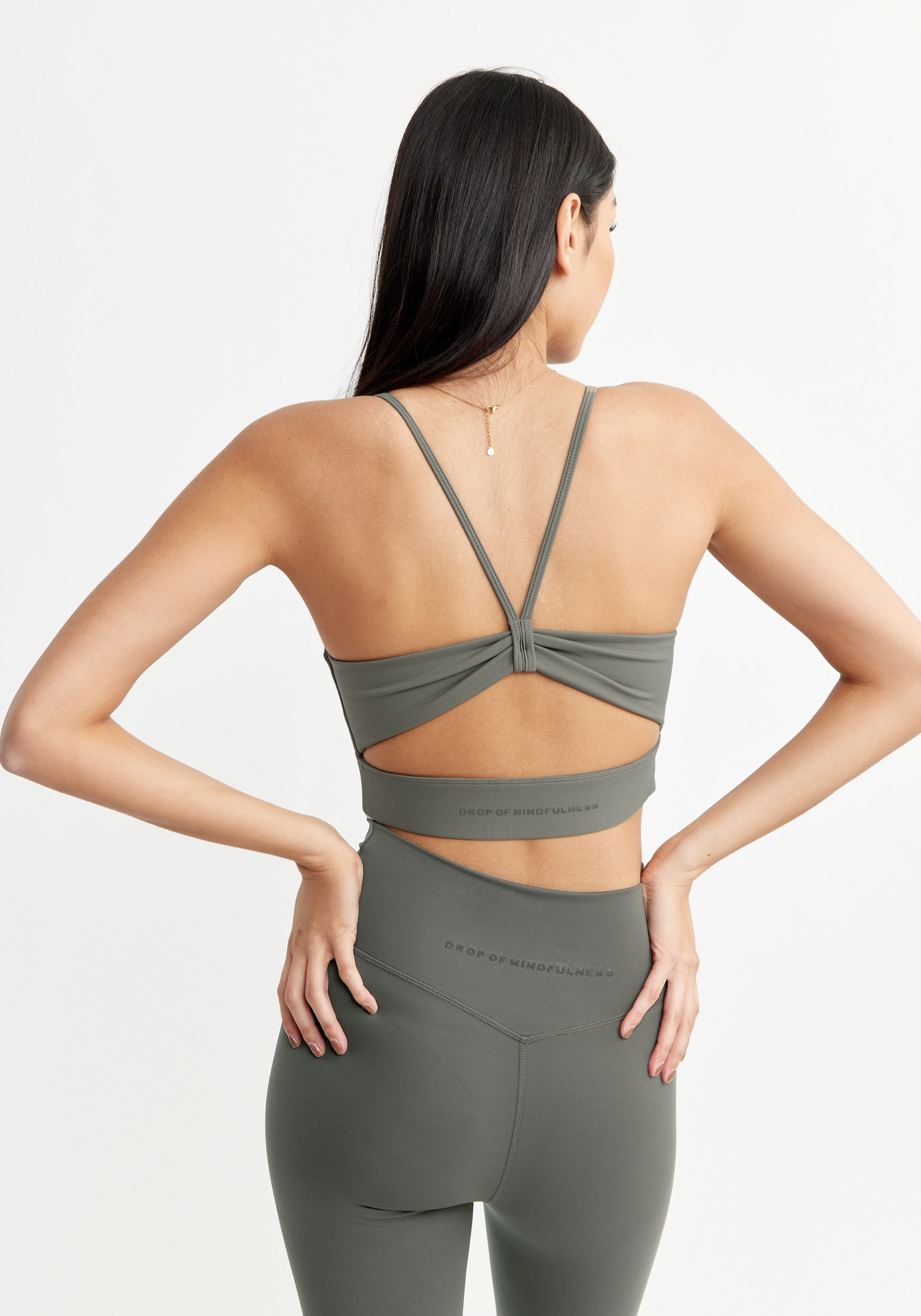 Ultimate Open Back Sports Bra Khaki