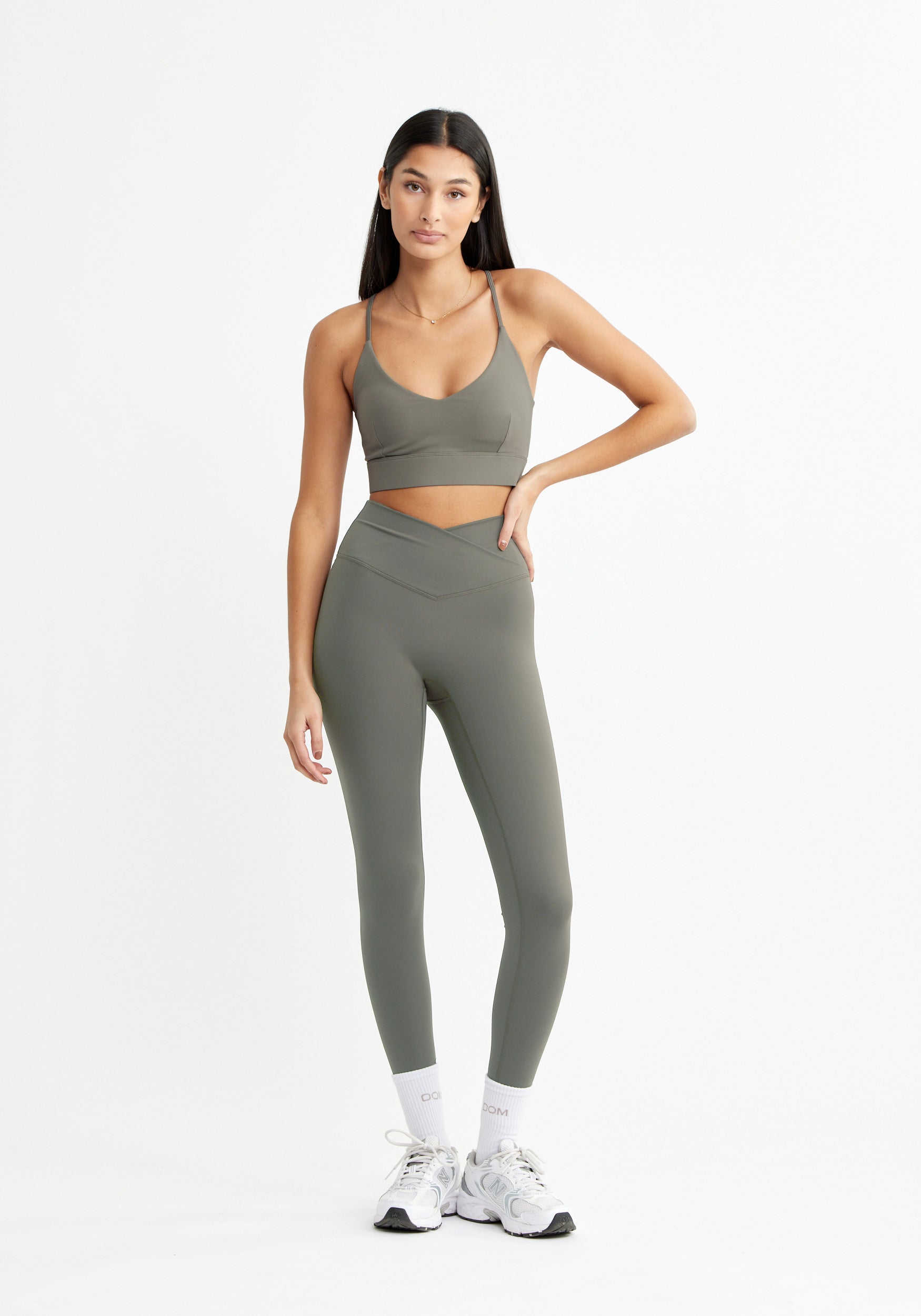 Ultimate Open Back Sports Bra Khaki