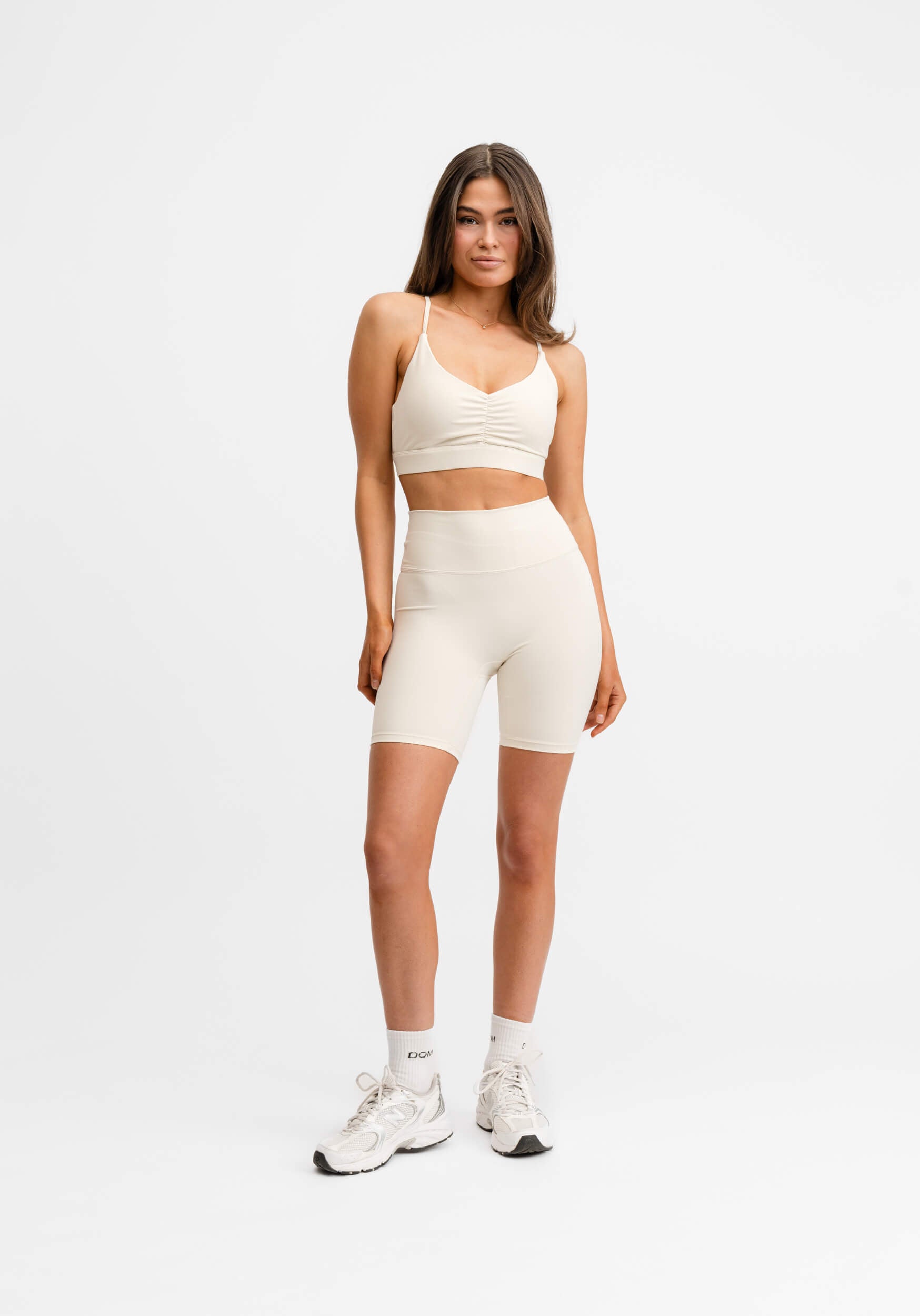 Ultimate Ruched Sports Bra Cream White