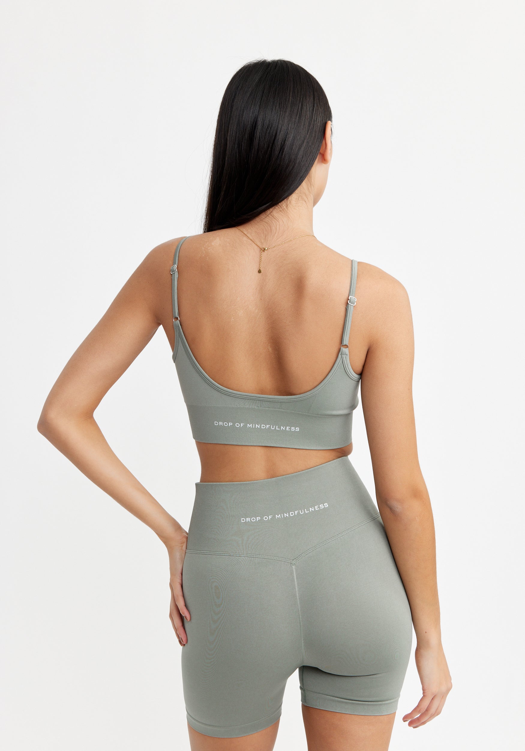 V Shape Seamless Sports Bra Vintage Khaki