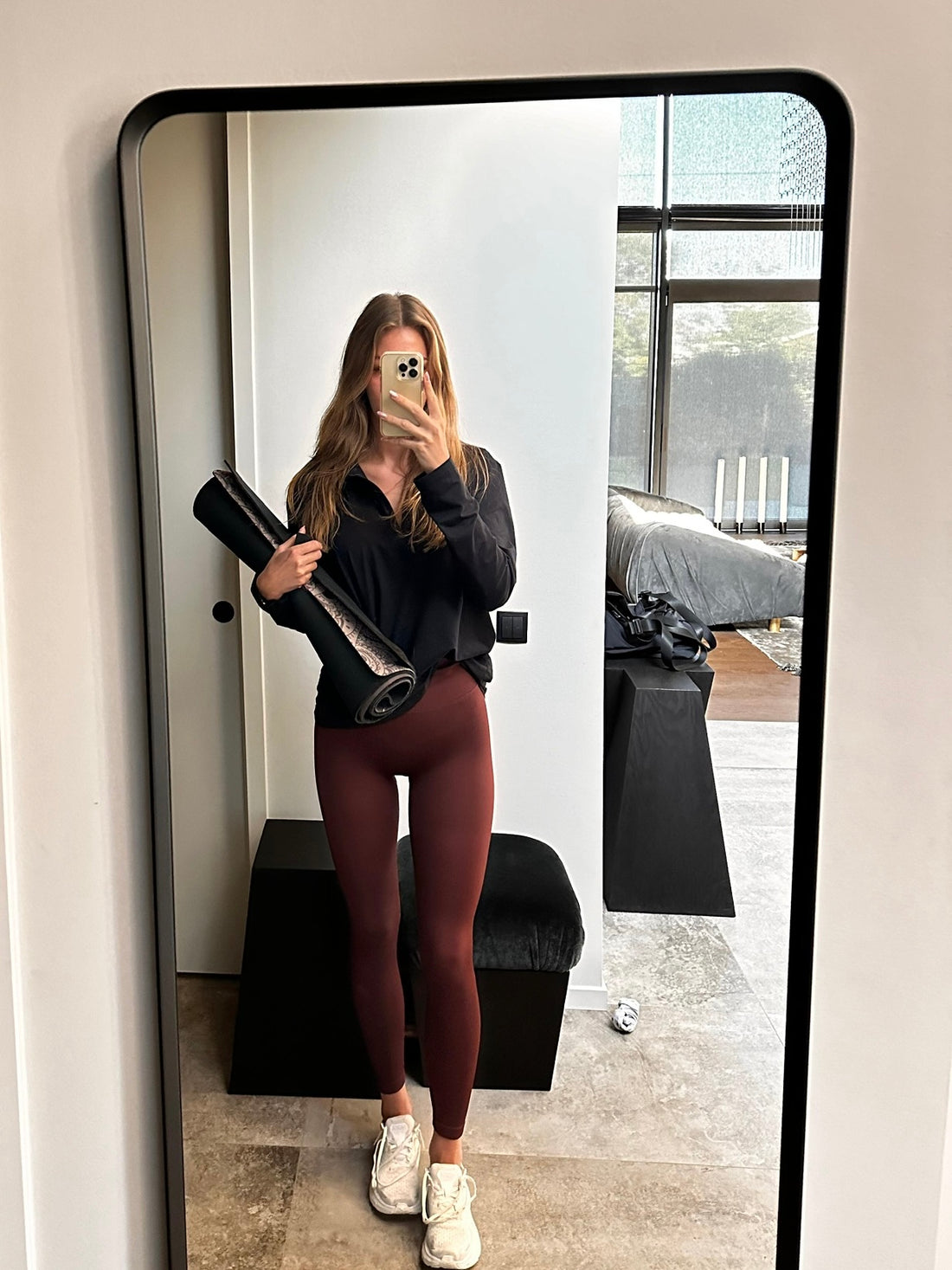 Ribbed Seamless Tights Rum Raisin