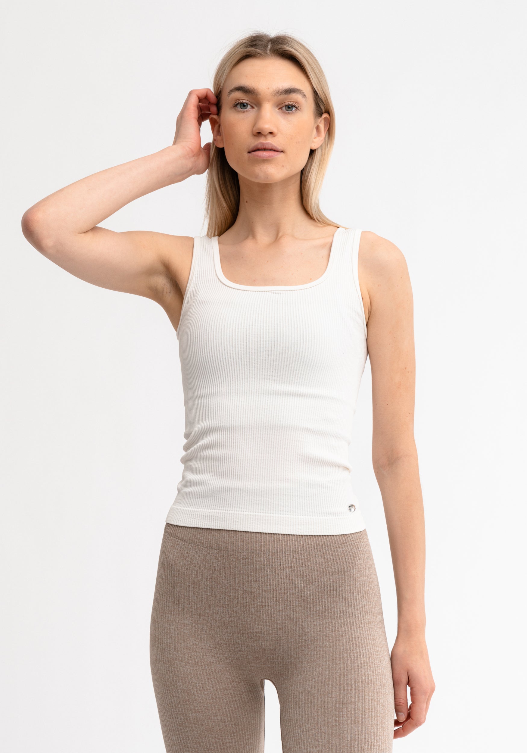 Hedda Top Ribbed Seamless White