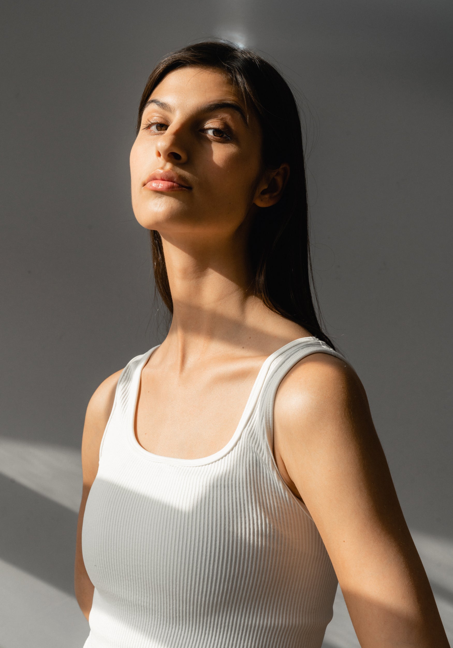 Hedda Top Ribbed Seamless White