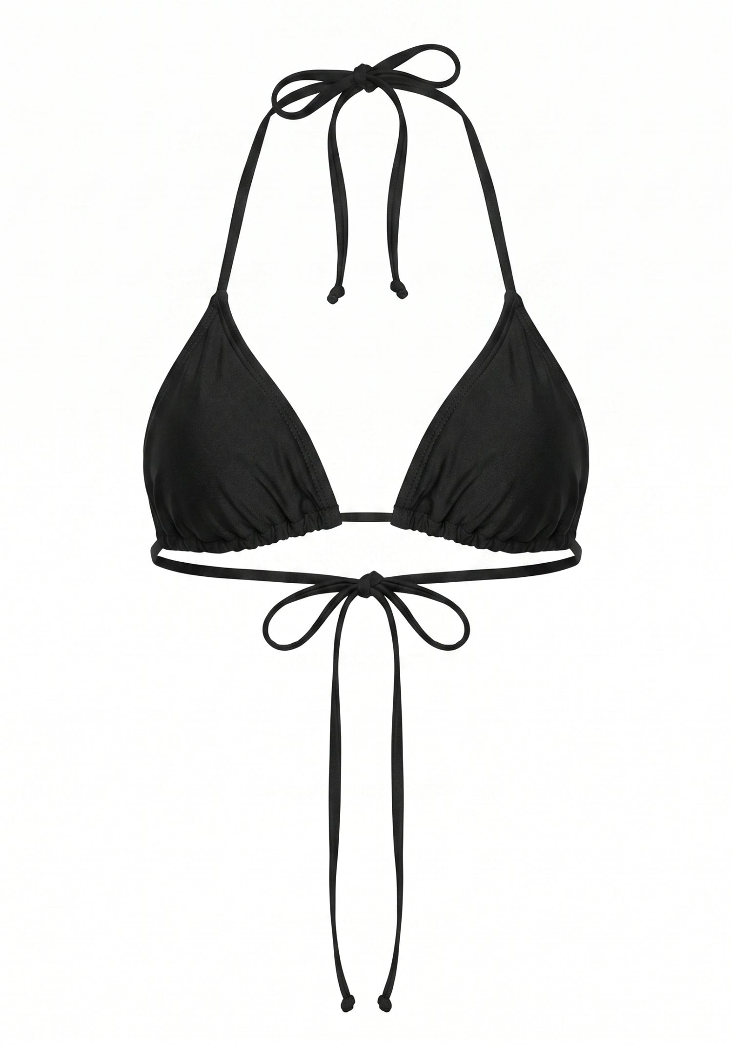 Swim Triangle Bikini Top Satin Black Stone