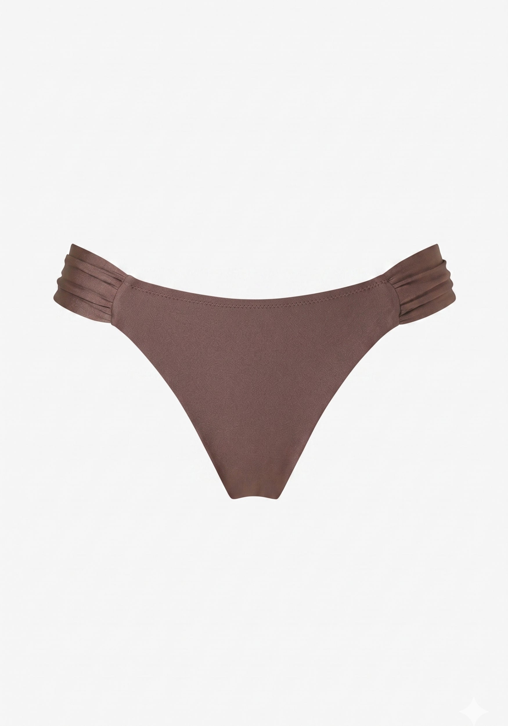 Swim Ruched Bikini Bottom Satin Coconut Brown