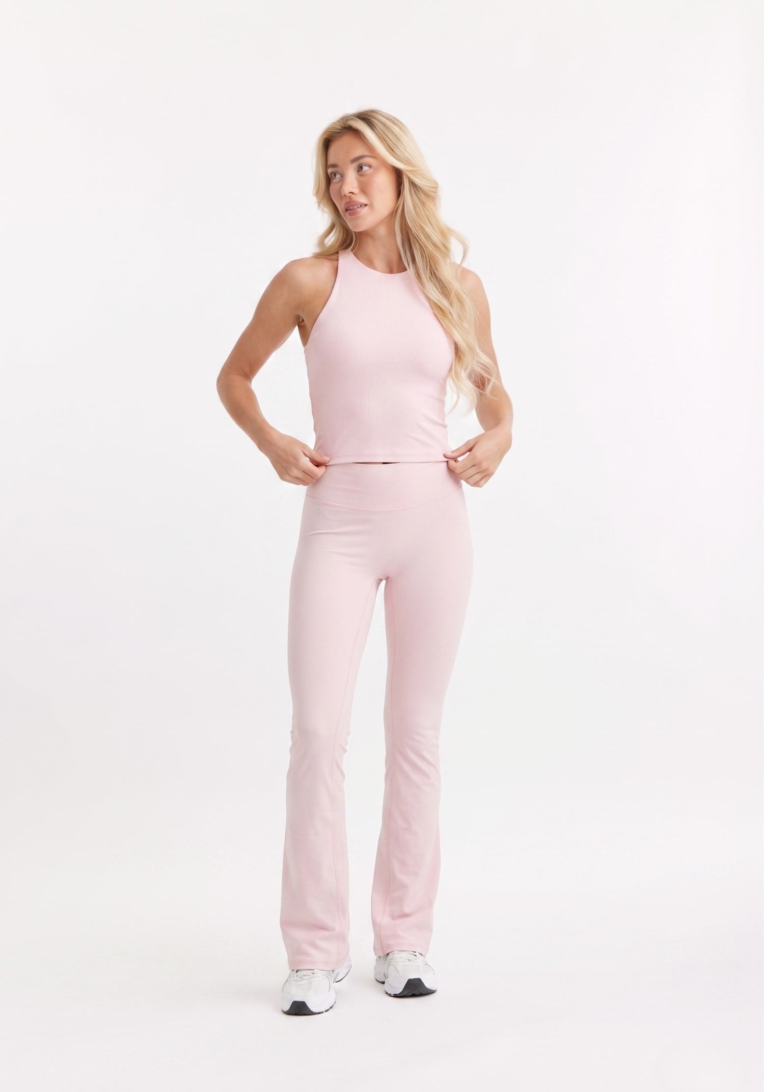 Ultimate High Neck Tank Top Pink Blush