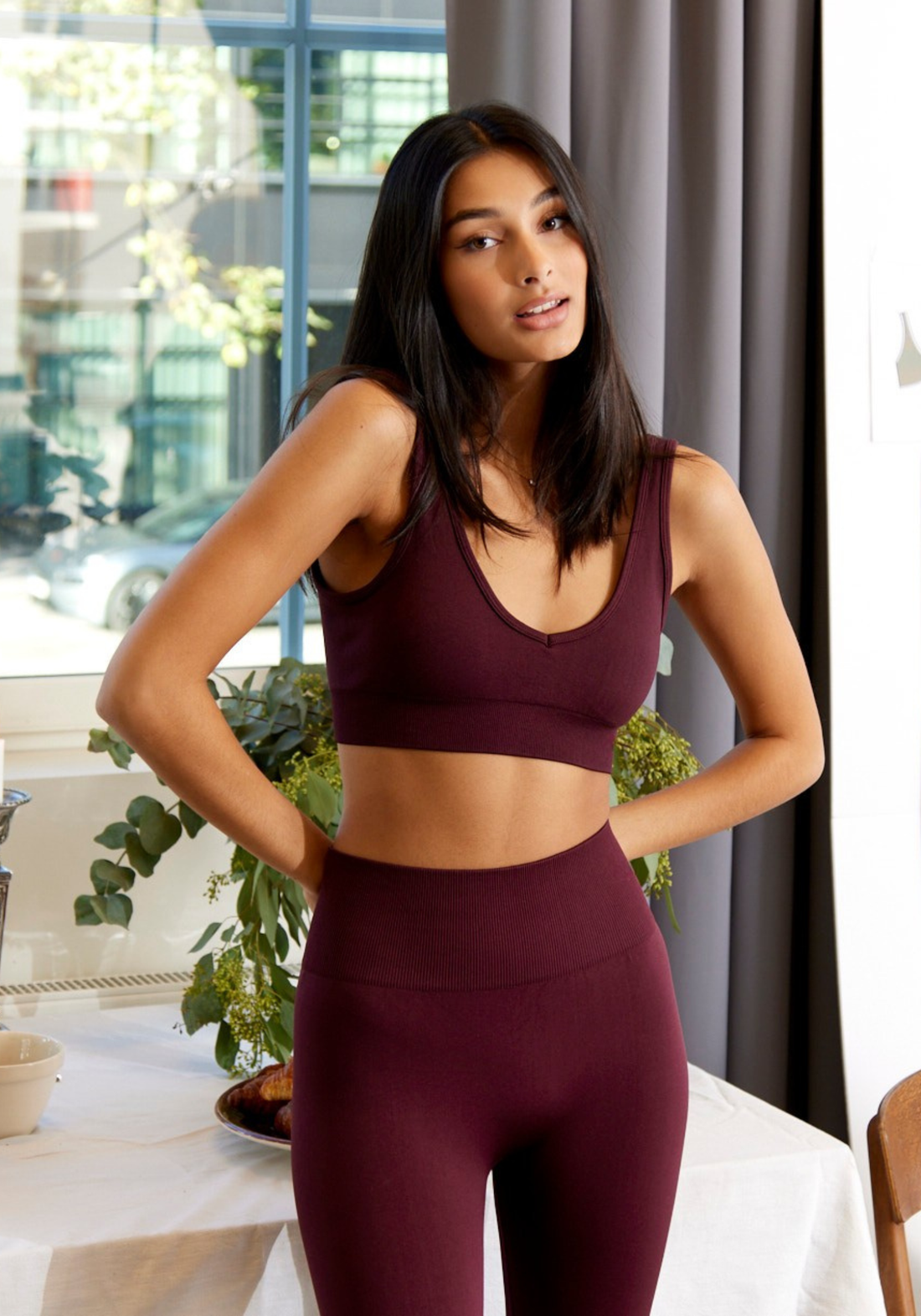 Seamless Scrunch Tights Redwood