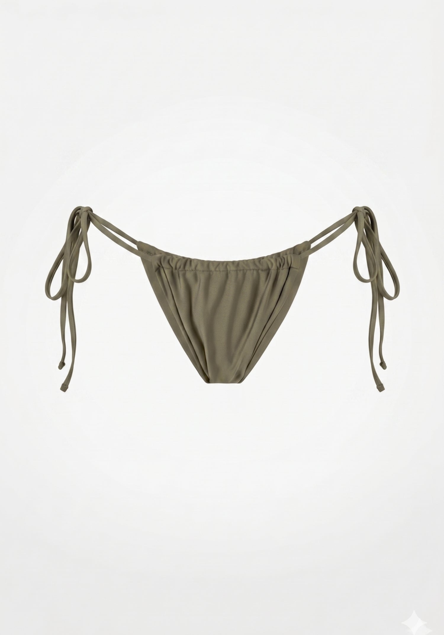 Swim Tie Bikini Bottom Satin Deep Green