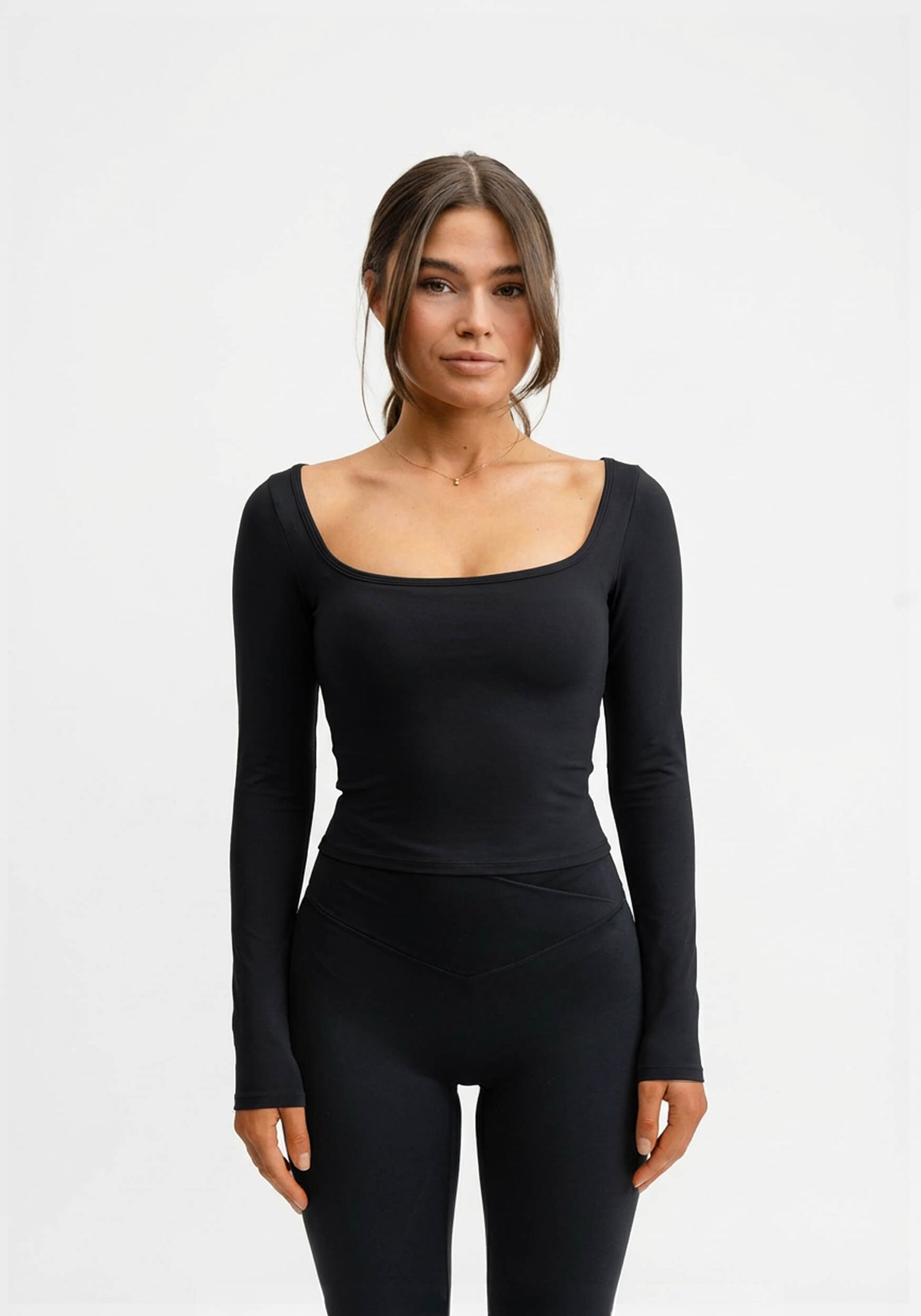 Butter Soft Long Sleeve Crop Black