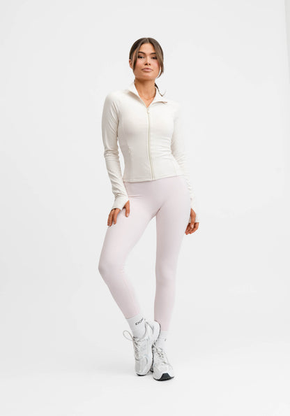 Butter Soft Zip Cardigan Cream White