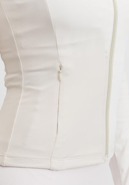 Butter Soft Zip Cardigan Cream White
