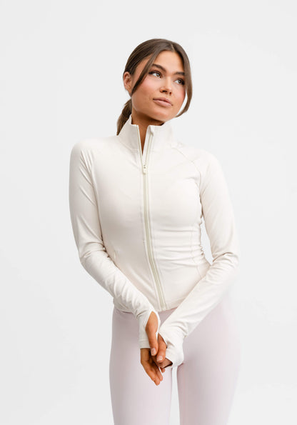 Butter Soft Zip Cardigan Cream White