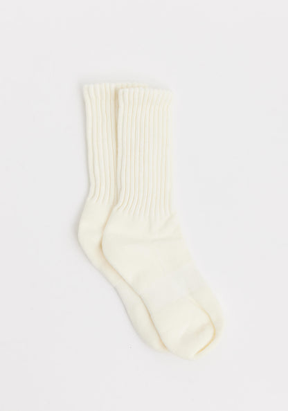 DOM Slouchy Socks Cream White