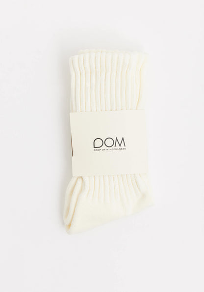 DOM Slouchy Socks Cream White