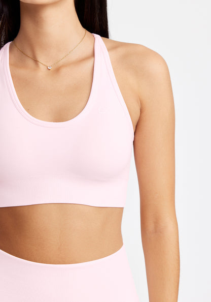 Double Strap Seamless Sports Bra Light Pink Blush
