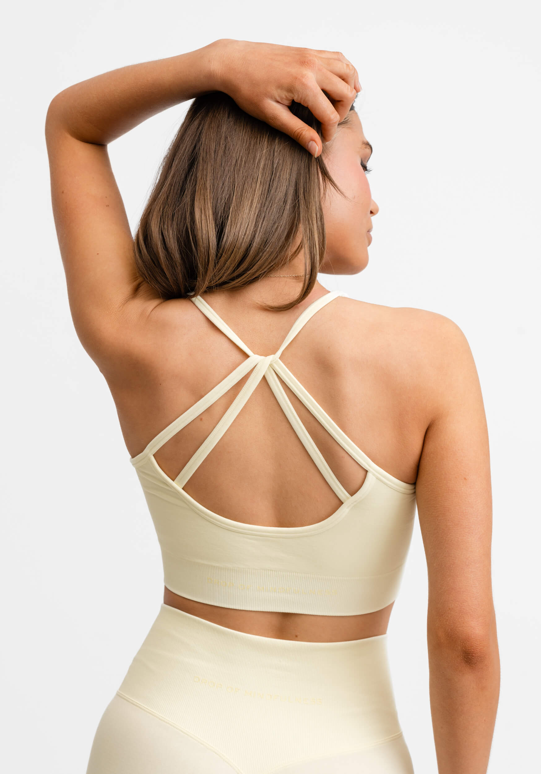 Double Strap Seamless Sports Bra Light Yellow